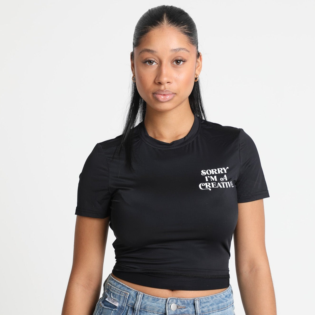 Sorry I'm A Creative - Bae Tee (Black + White)