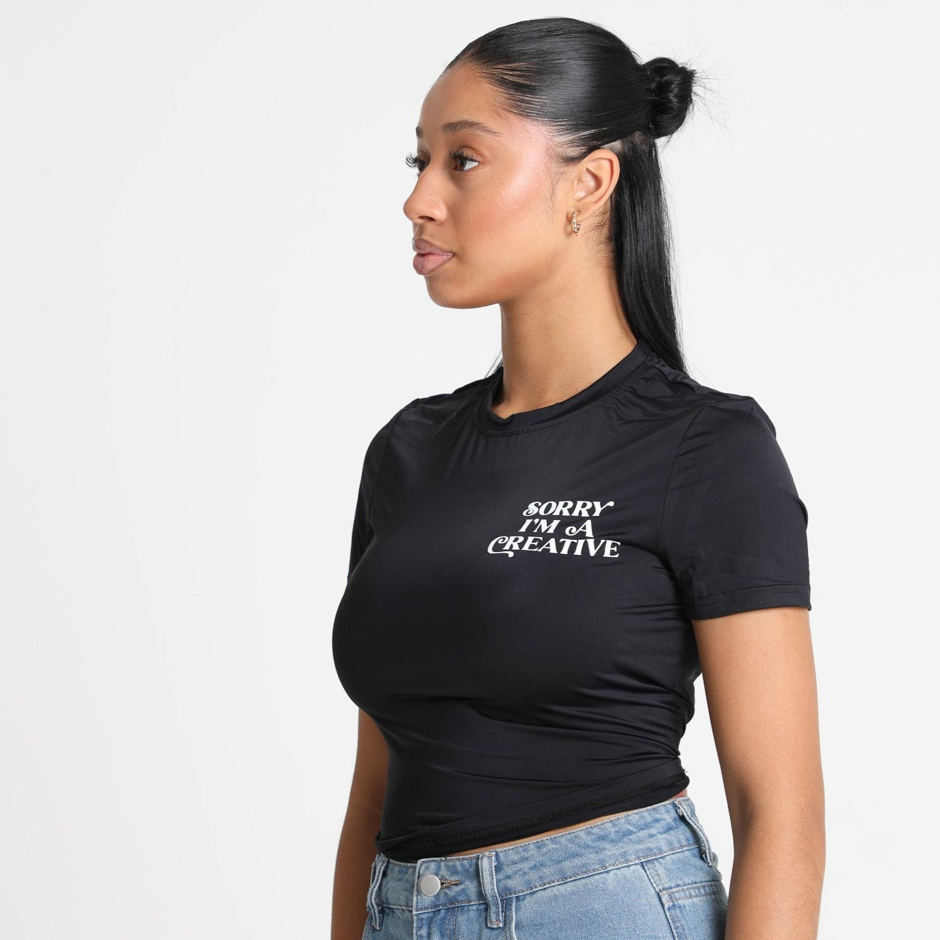 Sorry I'm A Creative - Bae Tee (Black + White)
