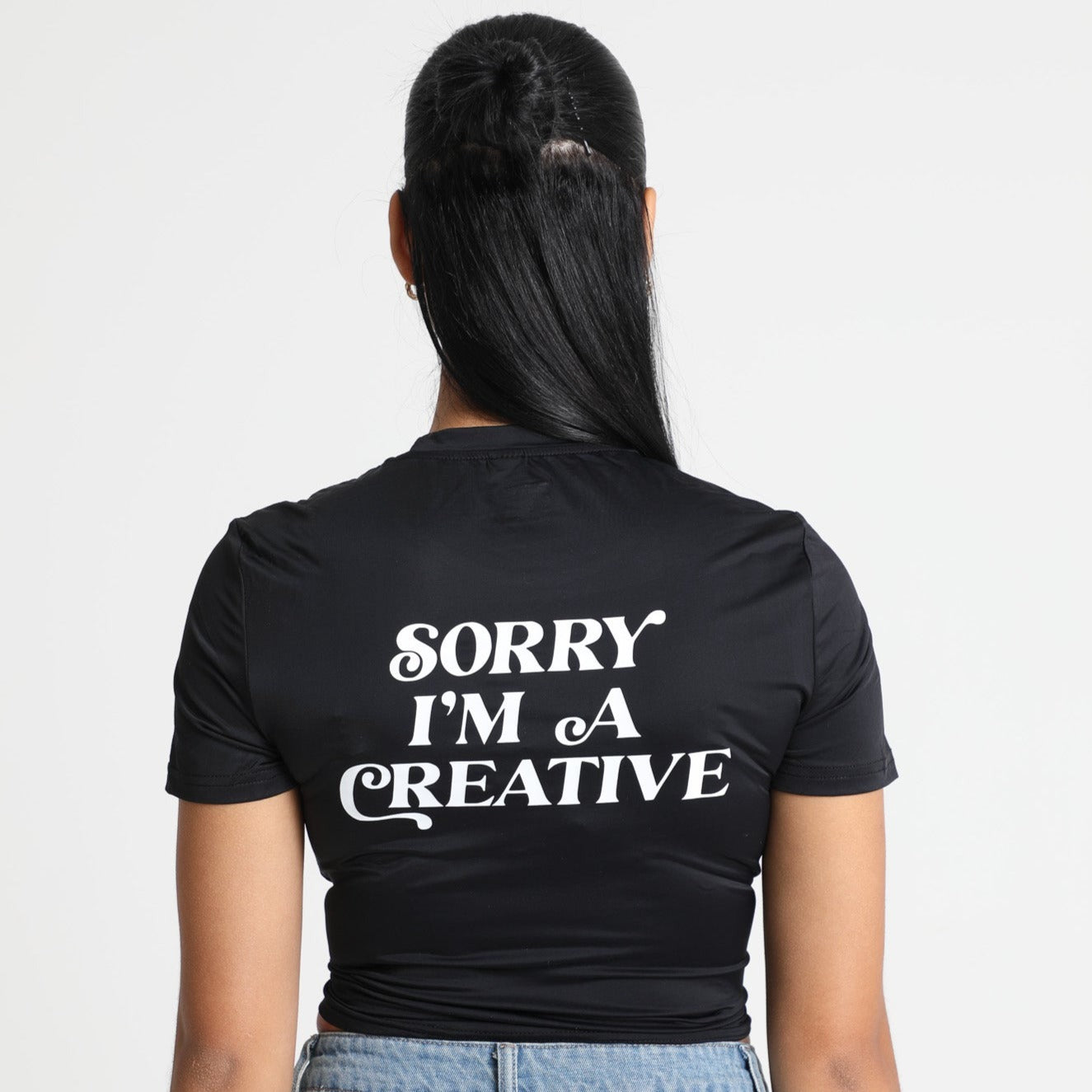 Sorry I'm A Creative - Bae Tee (Black + White)
