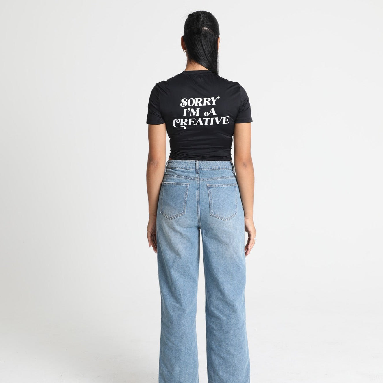 Sorry I'm A Creative - Bae Tee (Black + White)