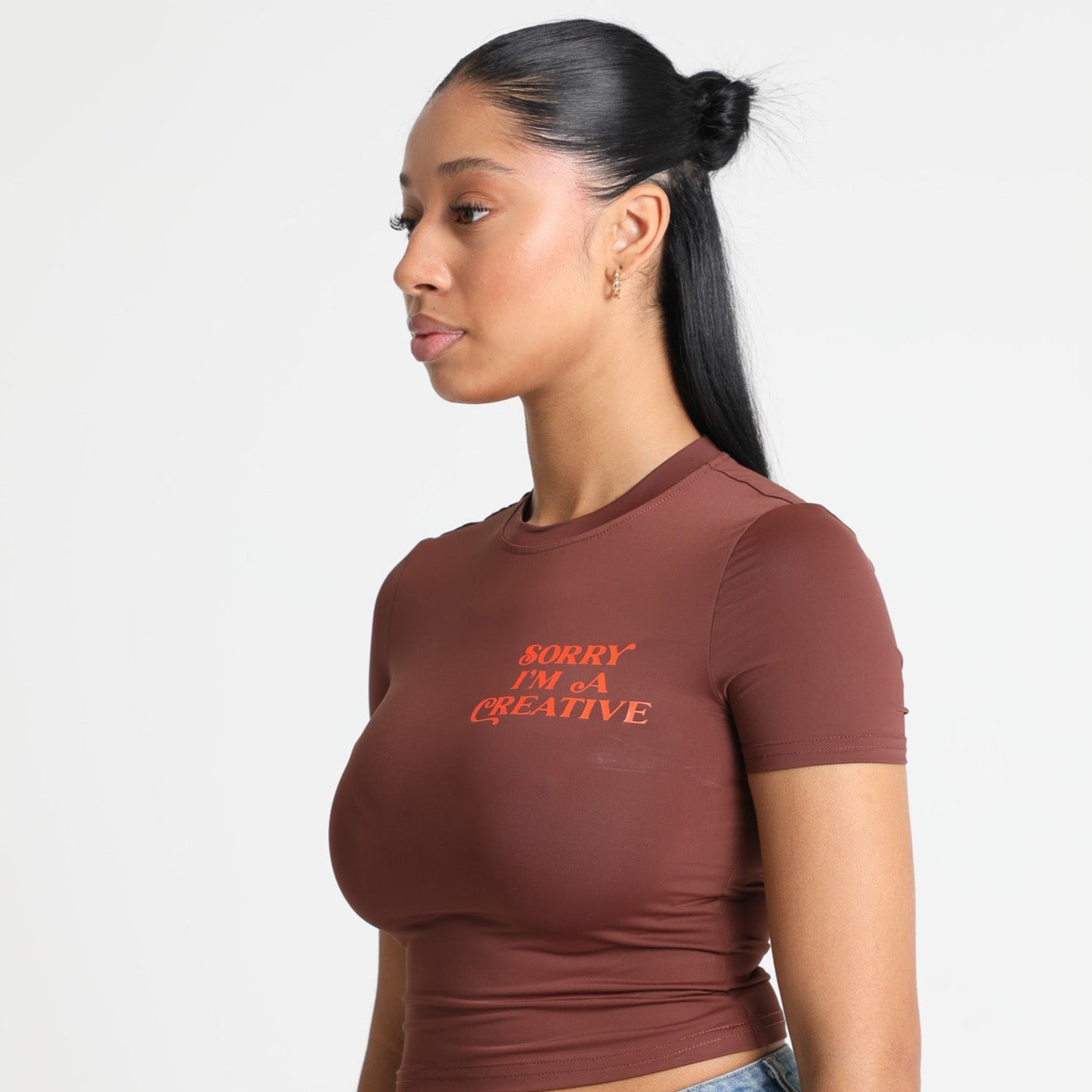 Sorry I'm A Creative - Bae Tee (Brown + Orange)