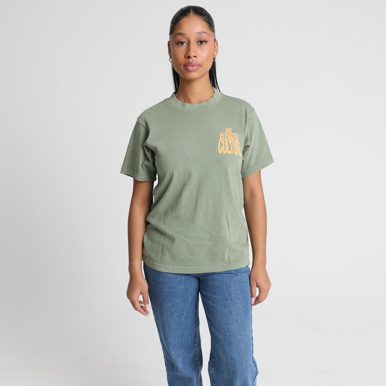 Art Elevates Culture - T-shirt (Green + Cream)