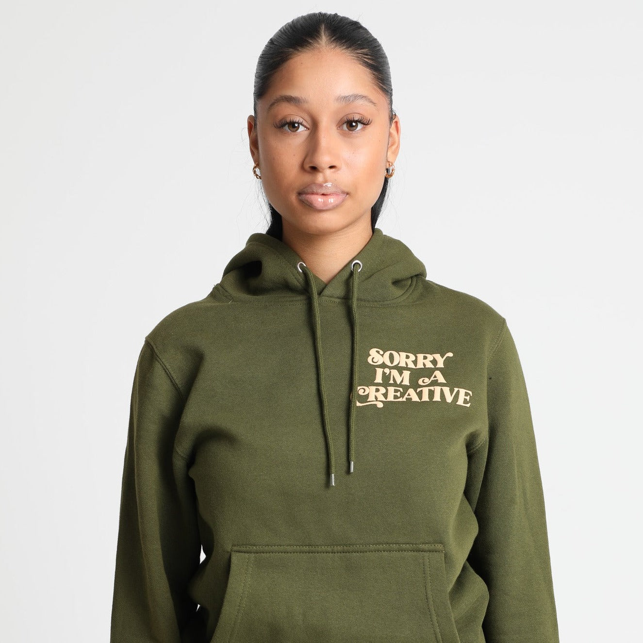 Sorry I'm A Creative - Hoodie (Green + Cream)