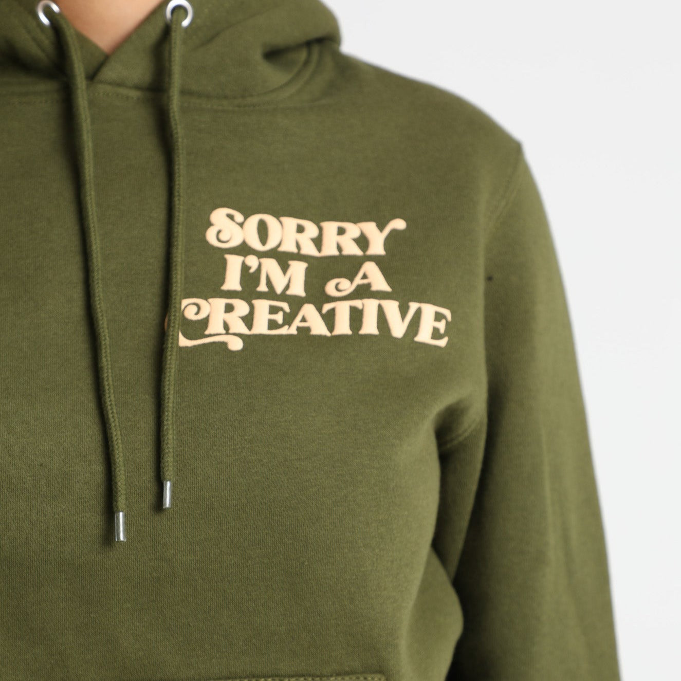 Sorry I'm A Creative - Hoodie (Green + Cream)