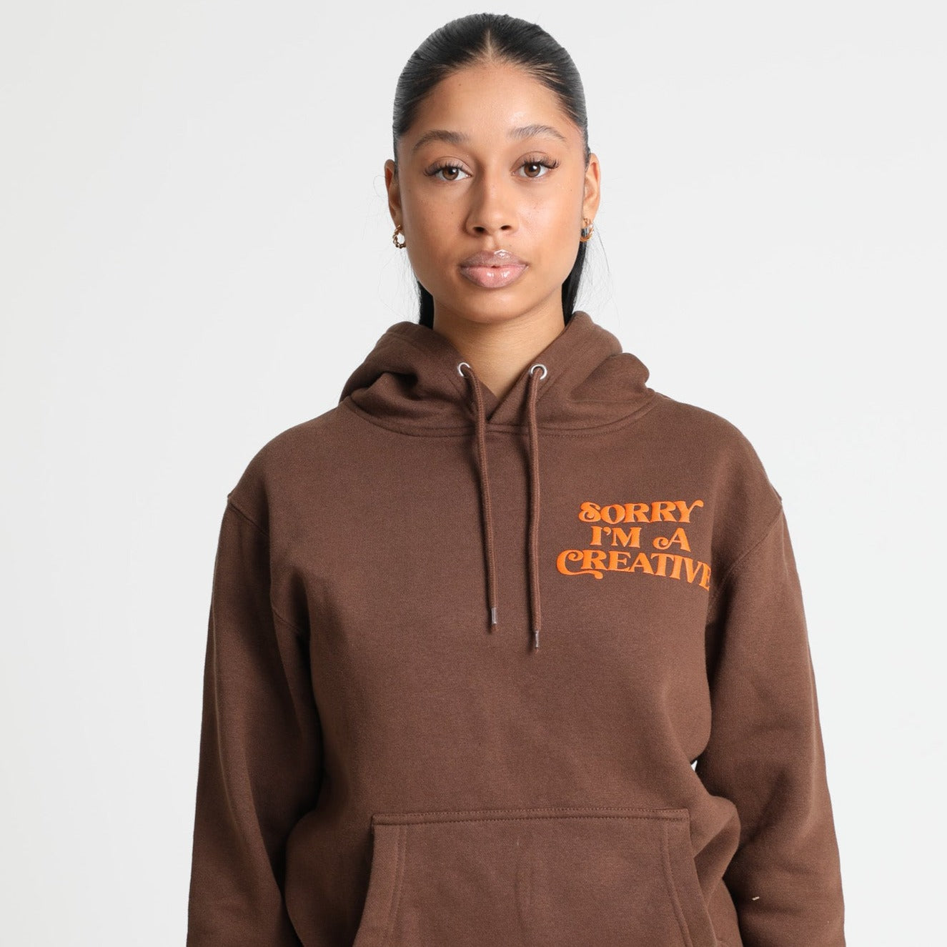 Sorry I'm A Creative - Hoodie (Brown + Orange)