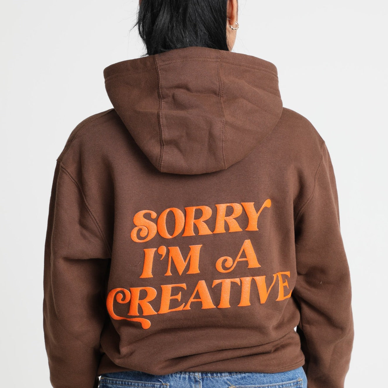 Sorry I'm A Creative - Hoodie (Brown + Orange)