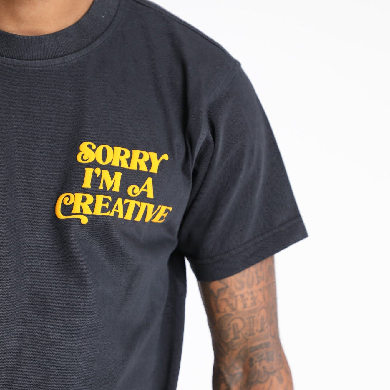Sorry I'm A Creative - T-Shirt (Black + Yellow)