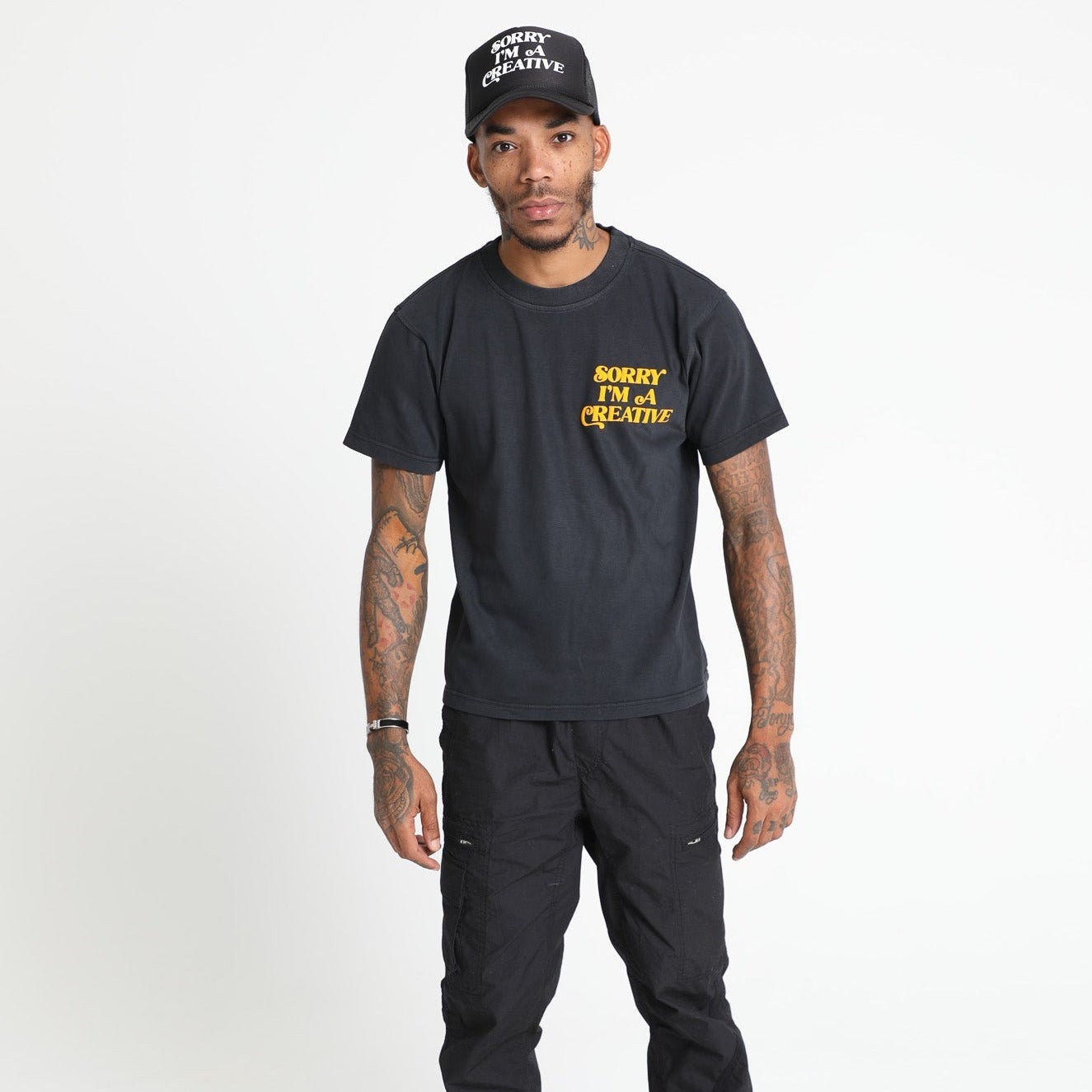 Sorry I'm A Creative - T-Shirt (Black + Yellow)