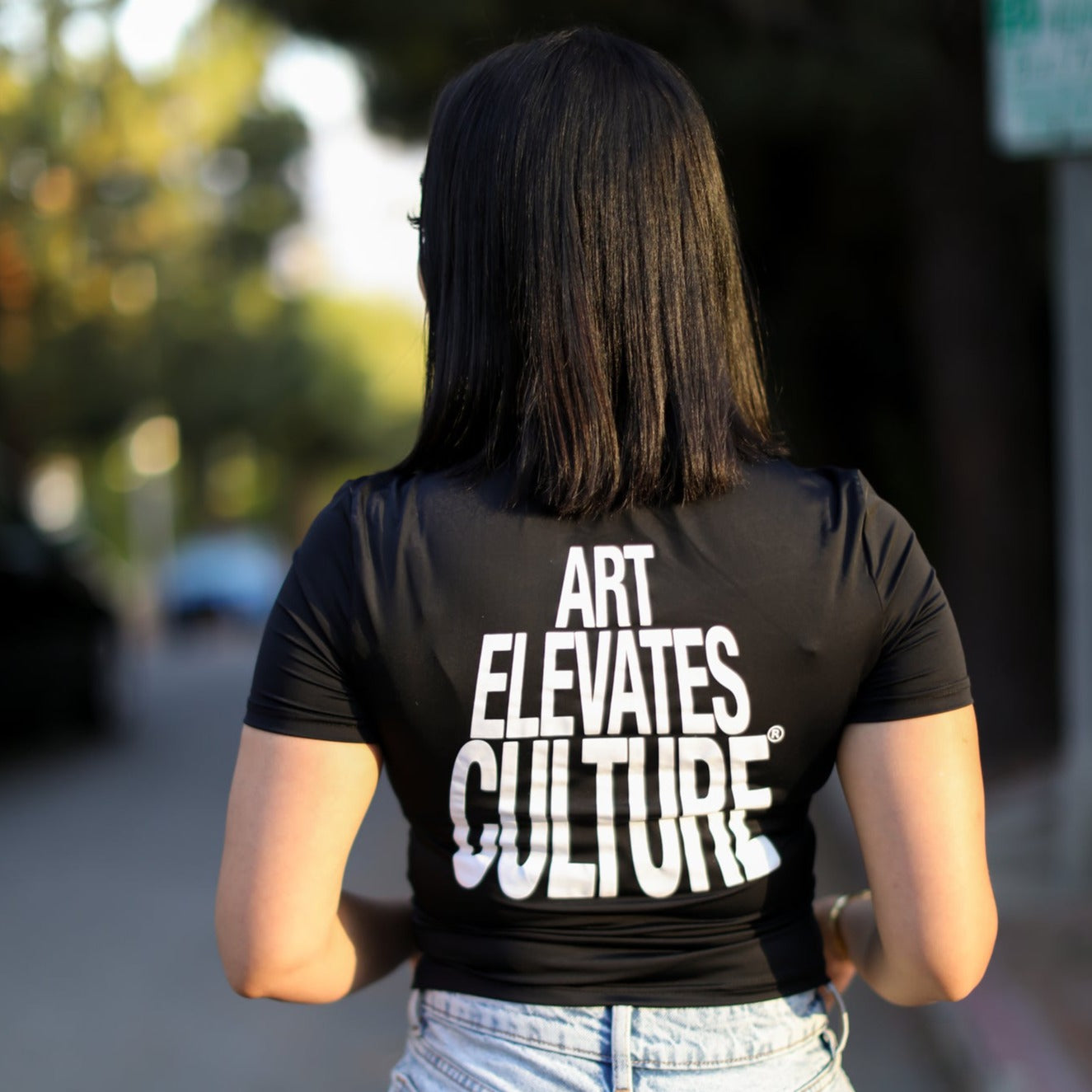 Art Elevates Culture - Baby Tee (Black + White)