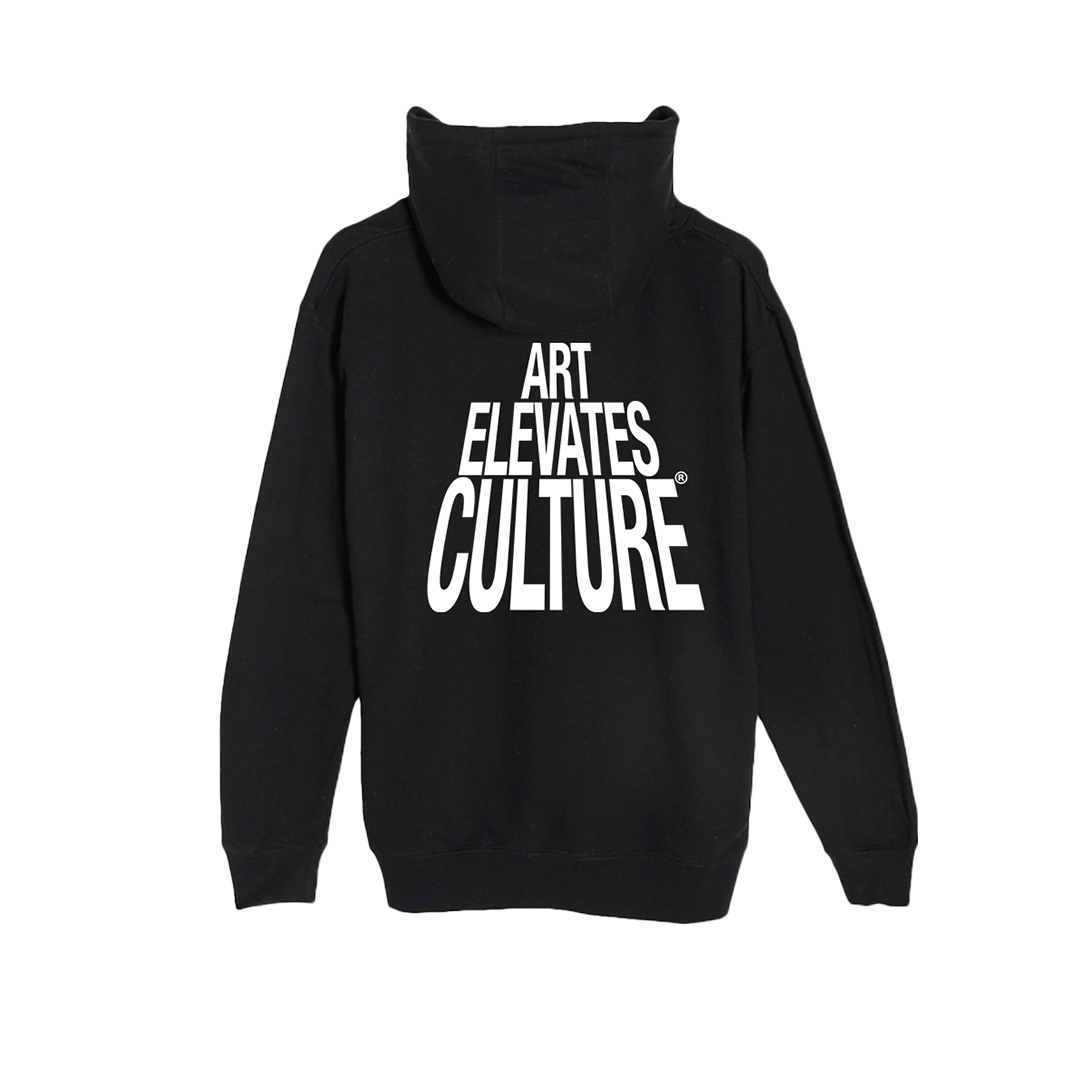 Art Elevates Culture - Hoodie (Black + White)