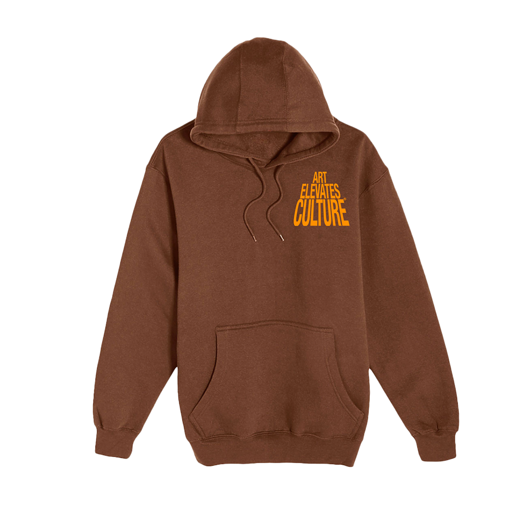 Art Elevates Culture - Hoodie (Brown + Orange)