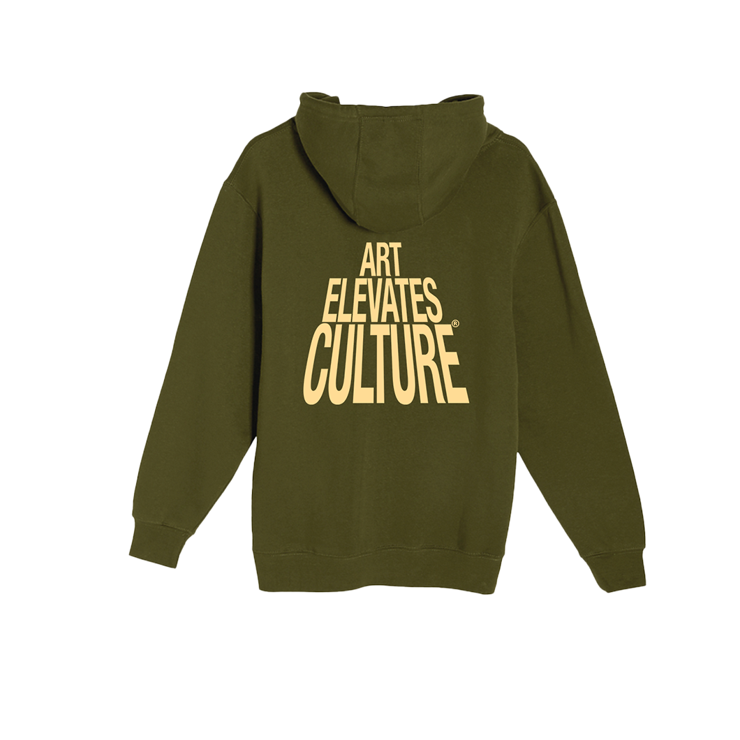 Art Elevates Culture - Hoodie (Green + Cream)