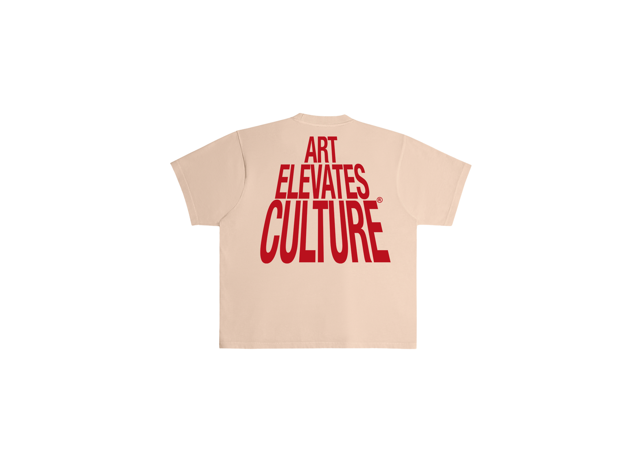 Art Elevates Culture - T-Shirt (Khaki + Red)