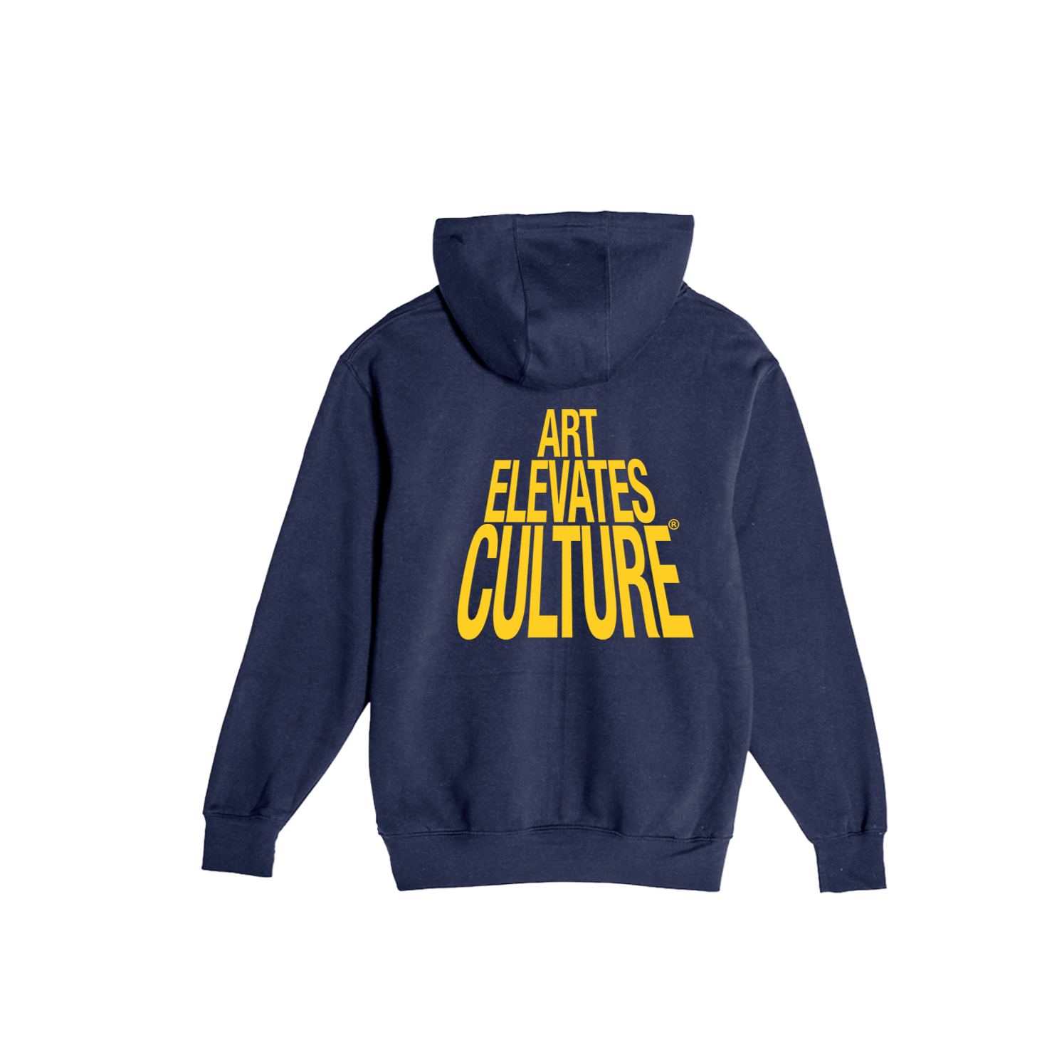 Art Elevates Culture - Hoodie (Navy + Yellow)