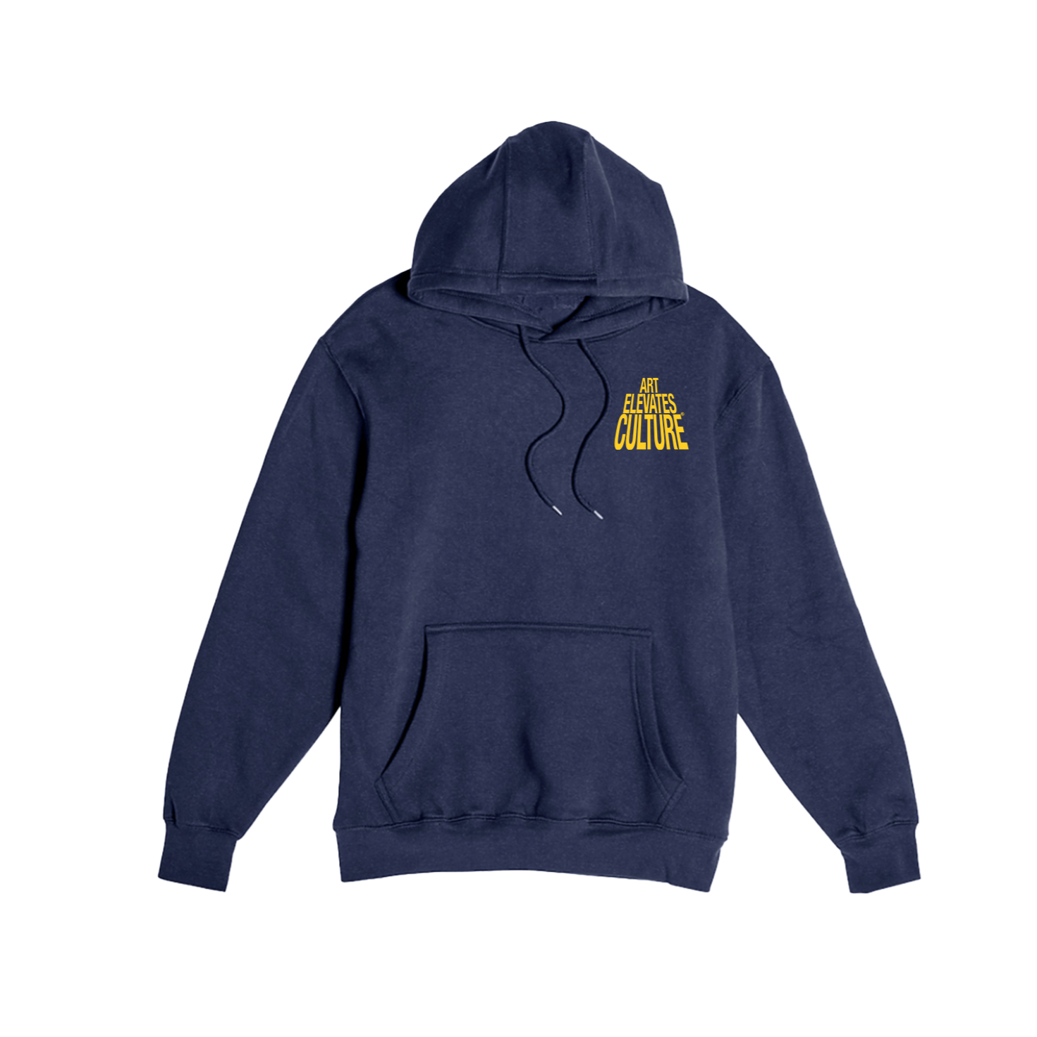Art Elevates Culture - Hoodie (Navy + Yellow)