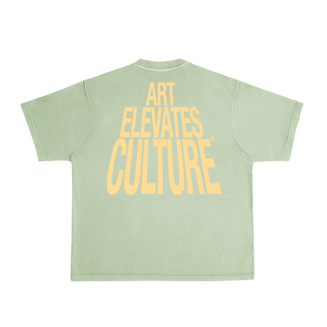 Art Elevates Culture - T-shirt (Green + Cream)