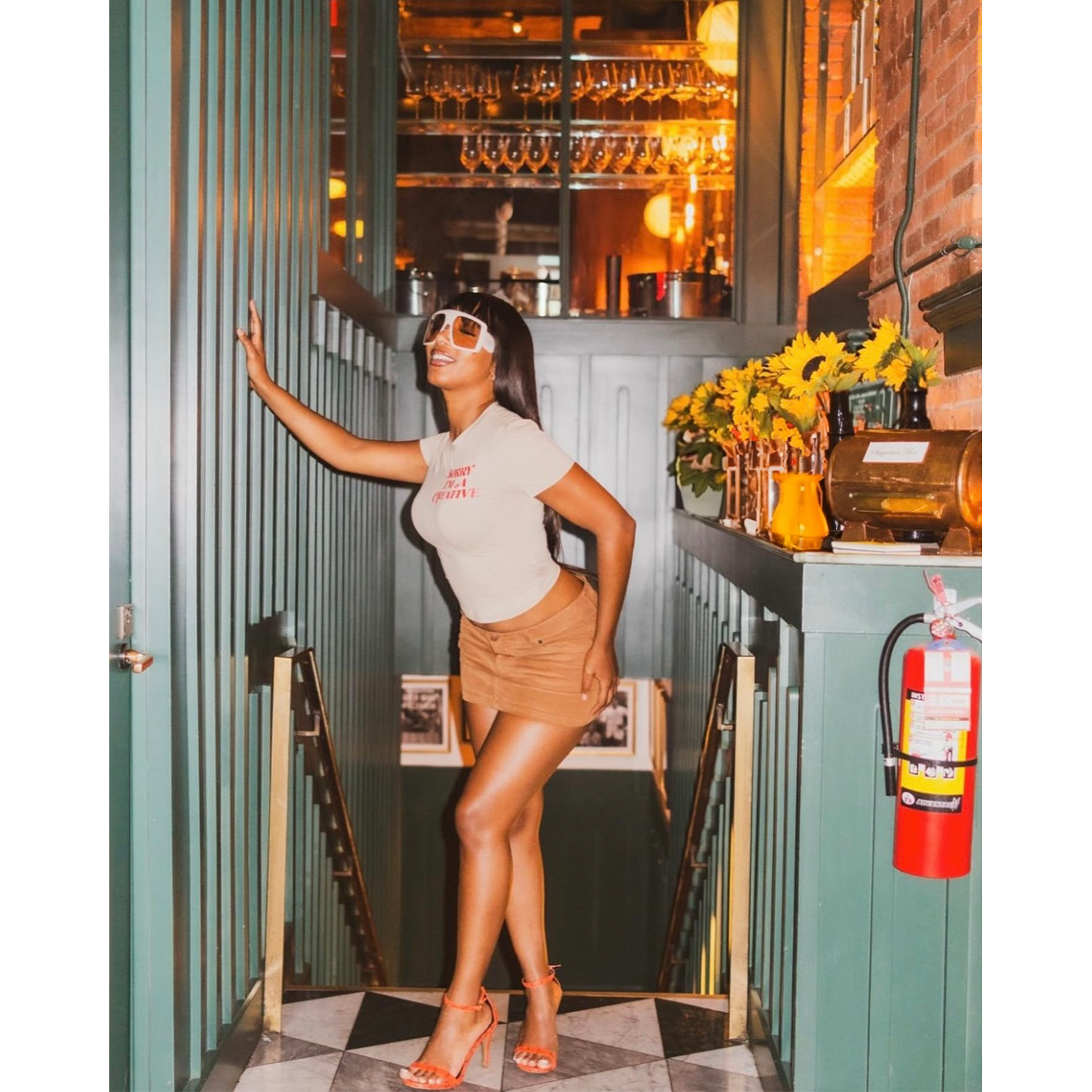 Sorry I'm A Creative - Bae Tee (Khaki + Red)