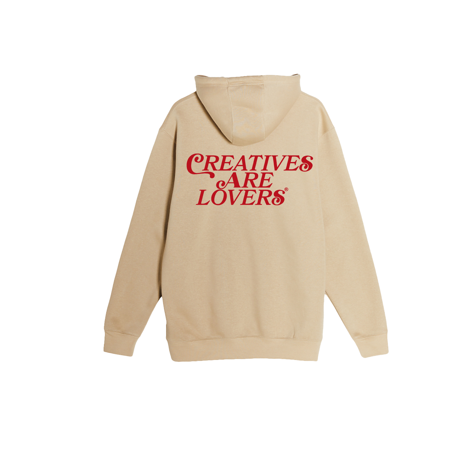 Creatives Are LoversĀ® Hoodie (Khaki + Red)