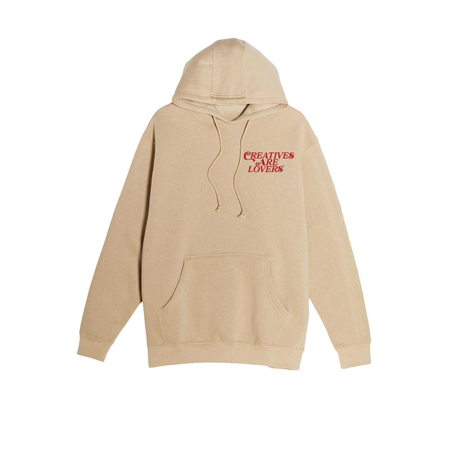 Creatives Are LoversĀ® Hoodie (Khaki + Red)