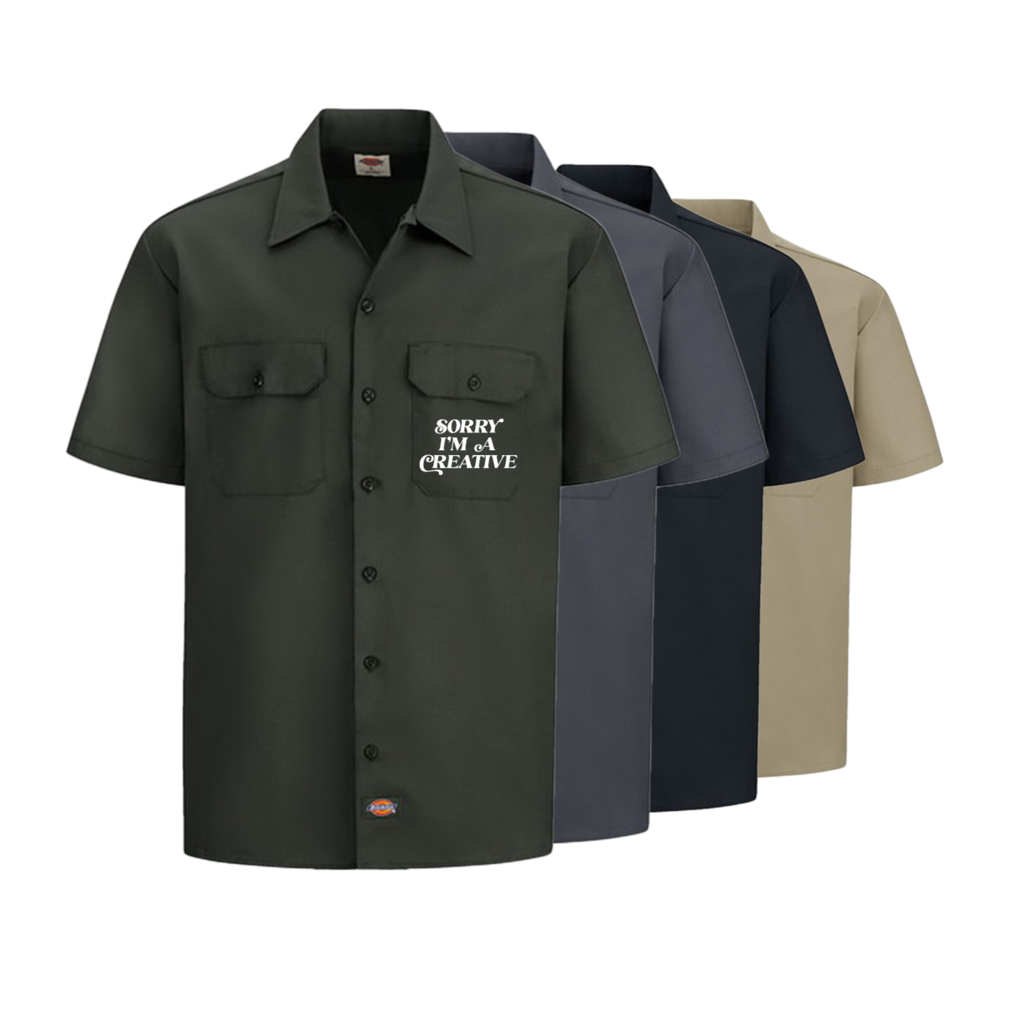 Sorry I'm A Creative - Dickies Shirt (Black + White)