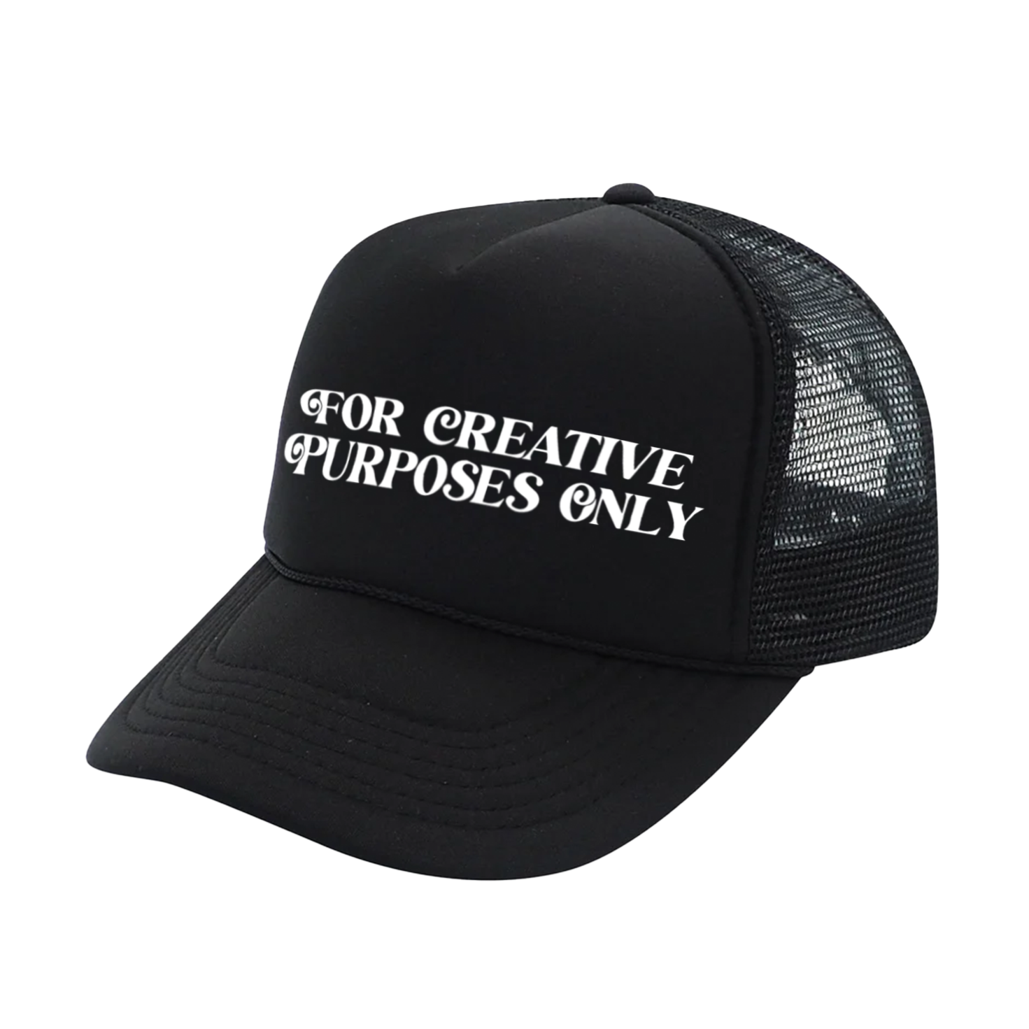 For Creative Purposes Only - Trucker Hat (Black + White)