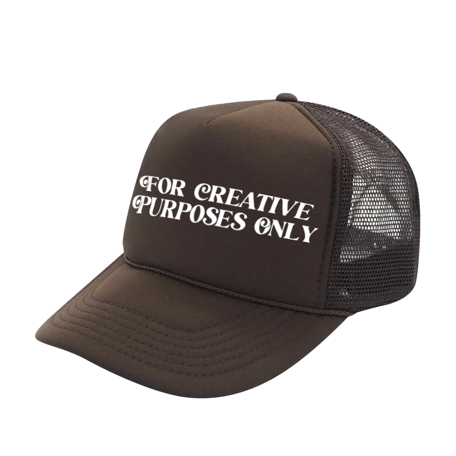For Creative Purposes Only - Trucker Hat (Brown + White)