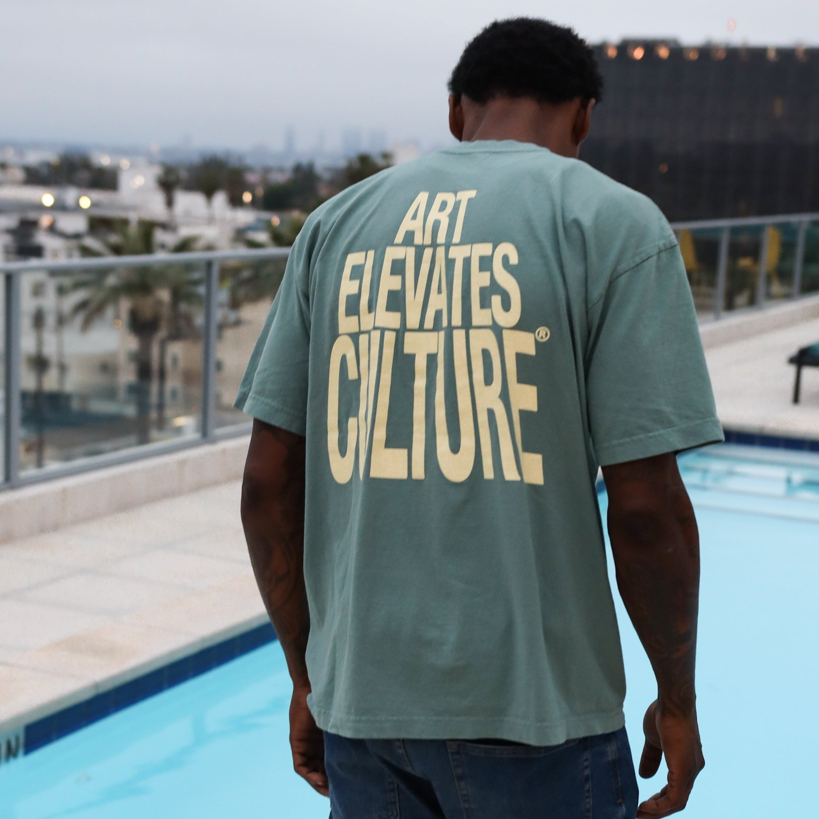 Art Elevates Culture - T-shirt (Green + Cream)