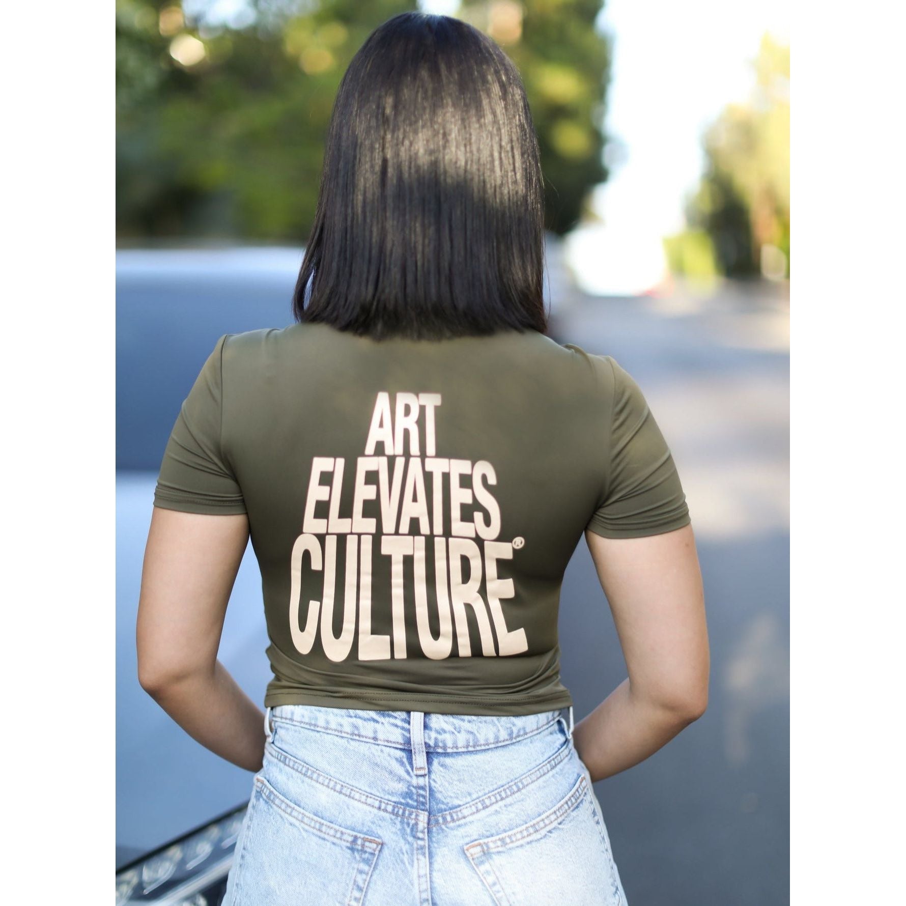 Art Elevates Culture - Bae Tee (Green + Cream)