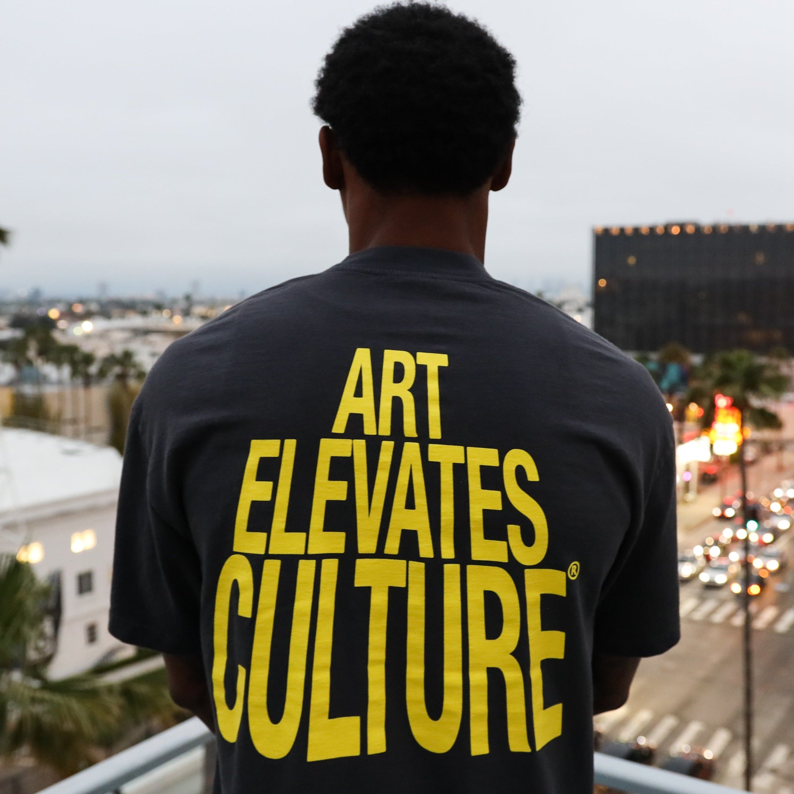 Art Elevates Culture - T-Shirt (Black + Yellow)