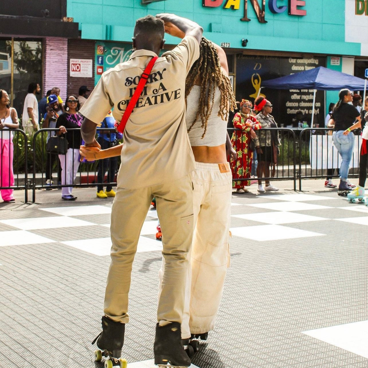 Sorry I'm A Creative - Dickies Shirt (Khaki + Black)