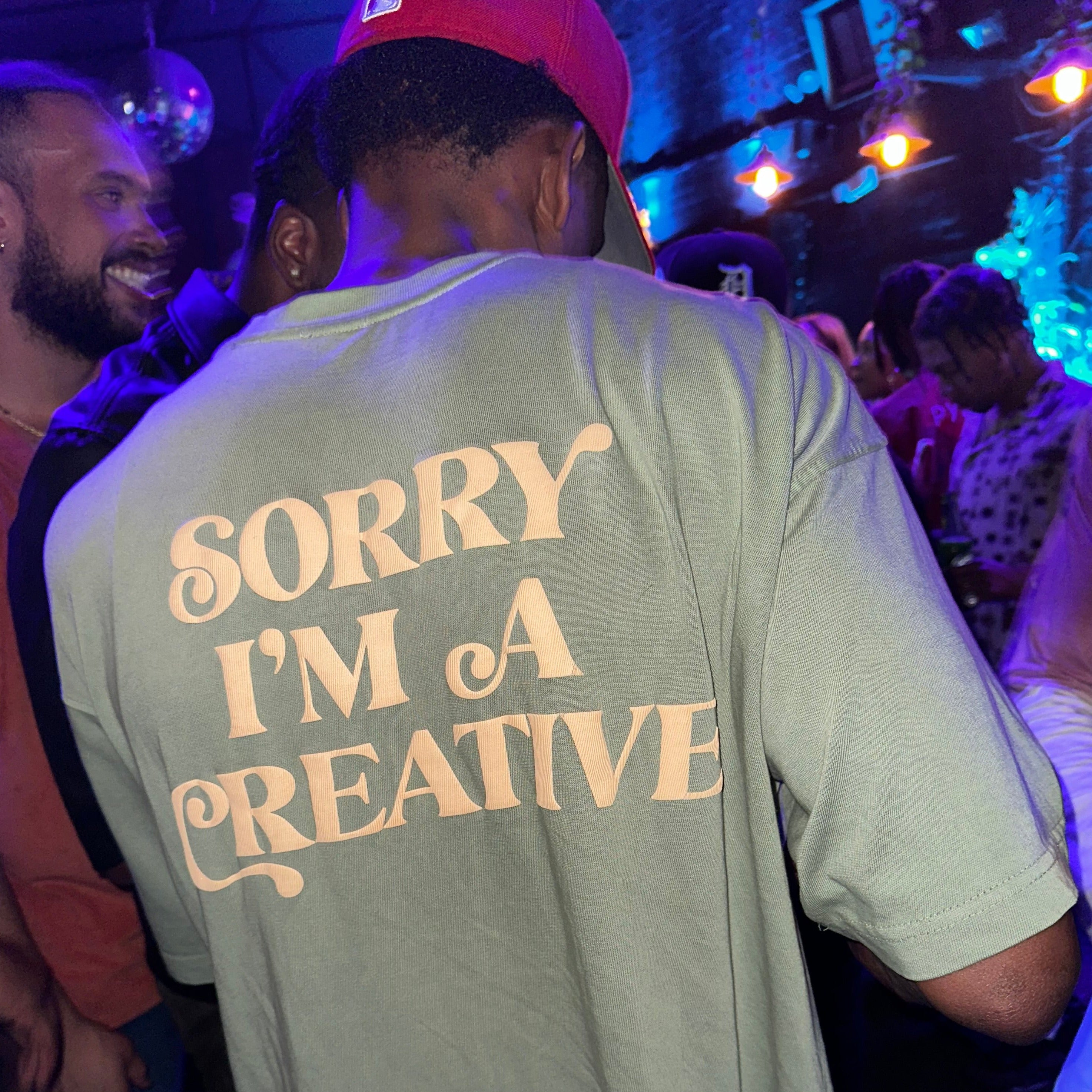 Sorry I'm A Creative - T-Shirt (Green + Cream)