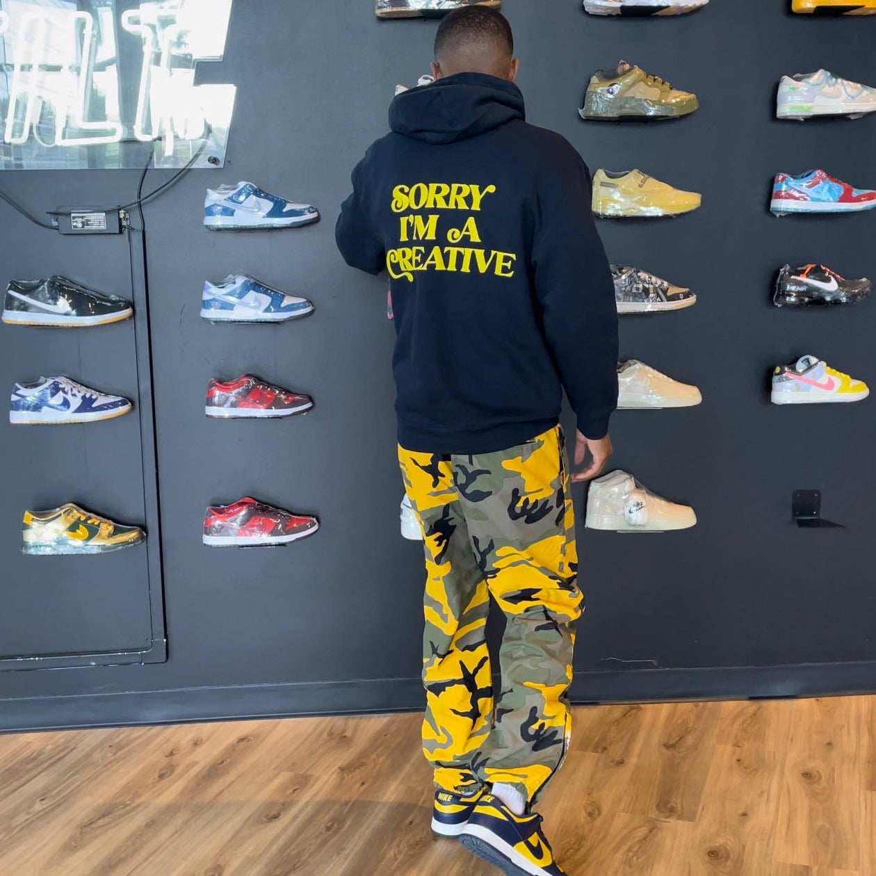 Sorry I'm A Creative - Hoodie (Navy + Yellow)