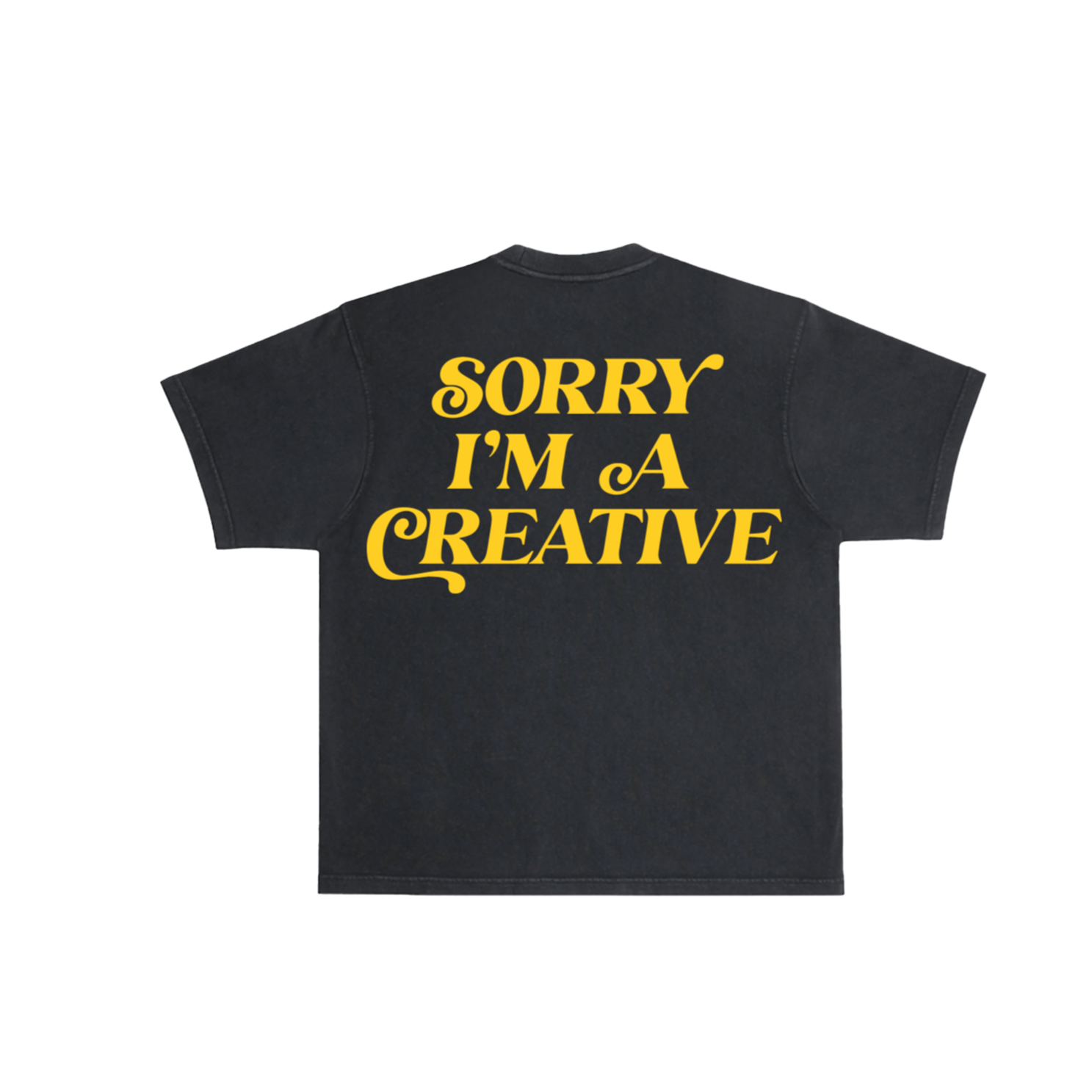Sorry I'm A Creative - T-Shirt (Black + Yellow)