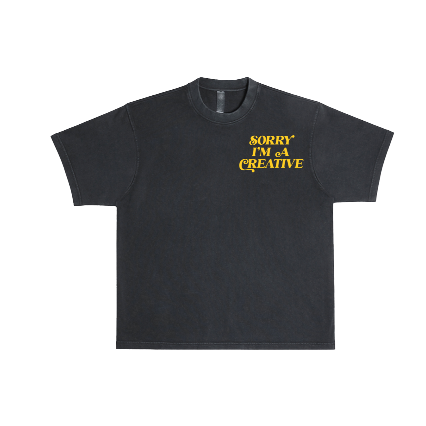 Sorry I'm A Creative - T-Shirt (Black + Yellow)
