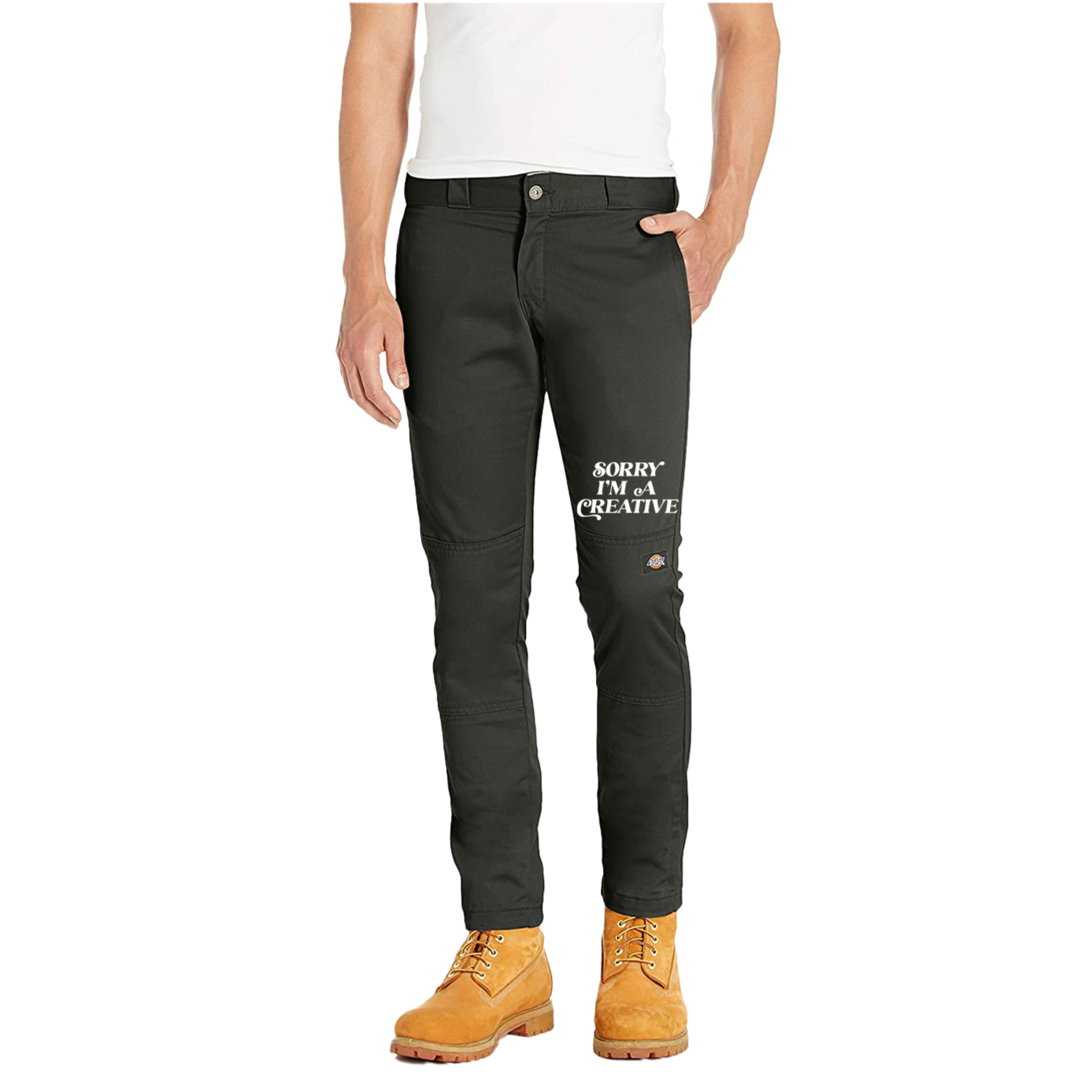 Sorry I'm A Creative - Dickies Pants - (Green + White)