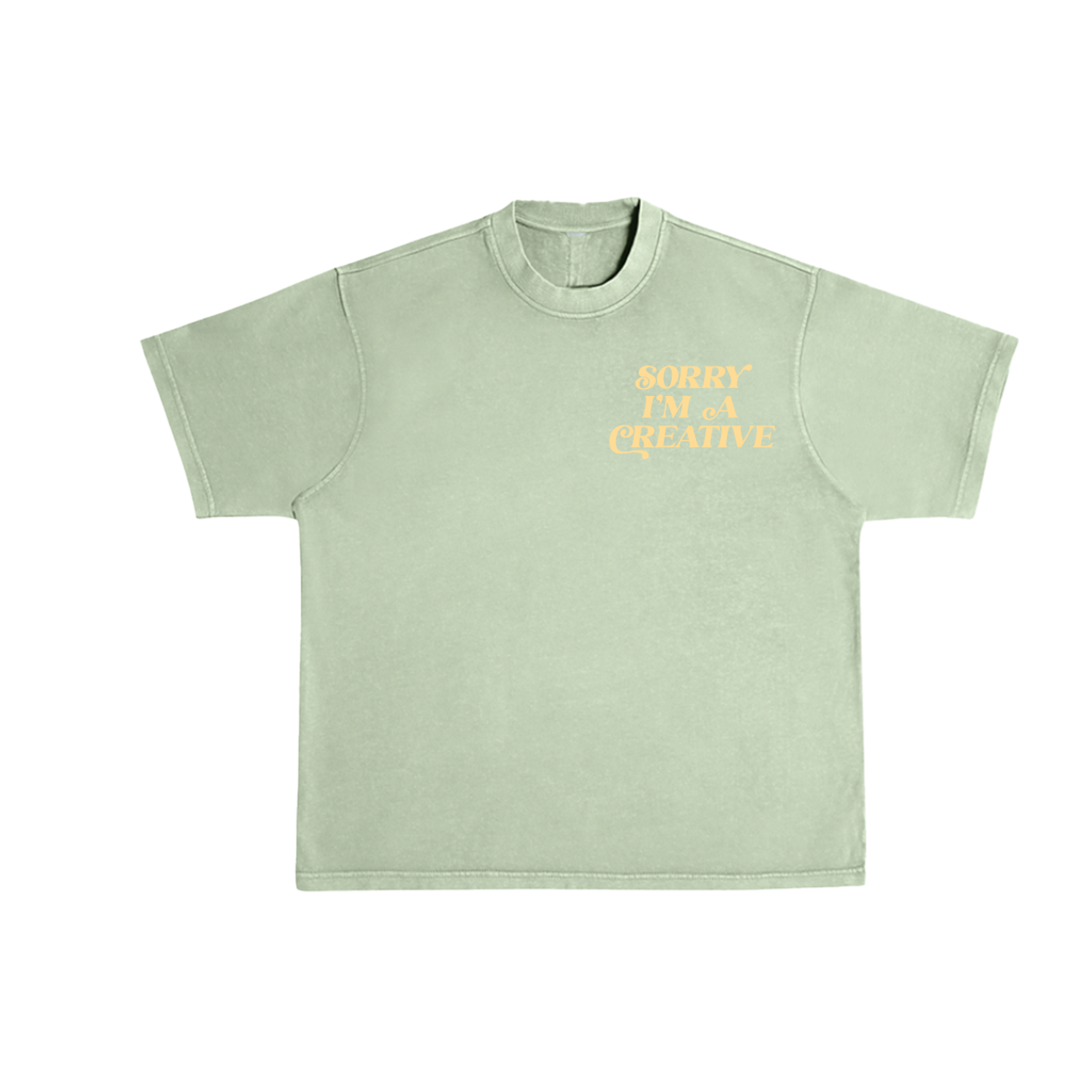 Sorry I'm A Creative - T-Shirt (Green + Cream)