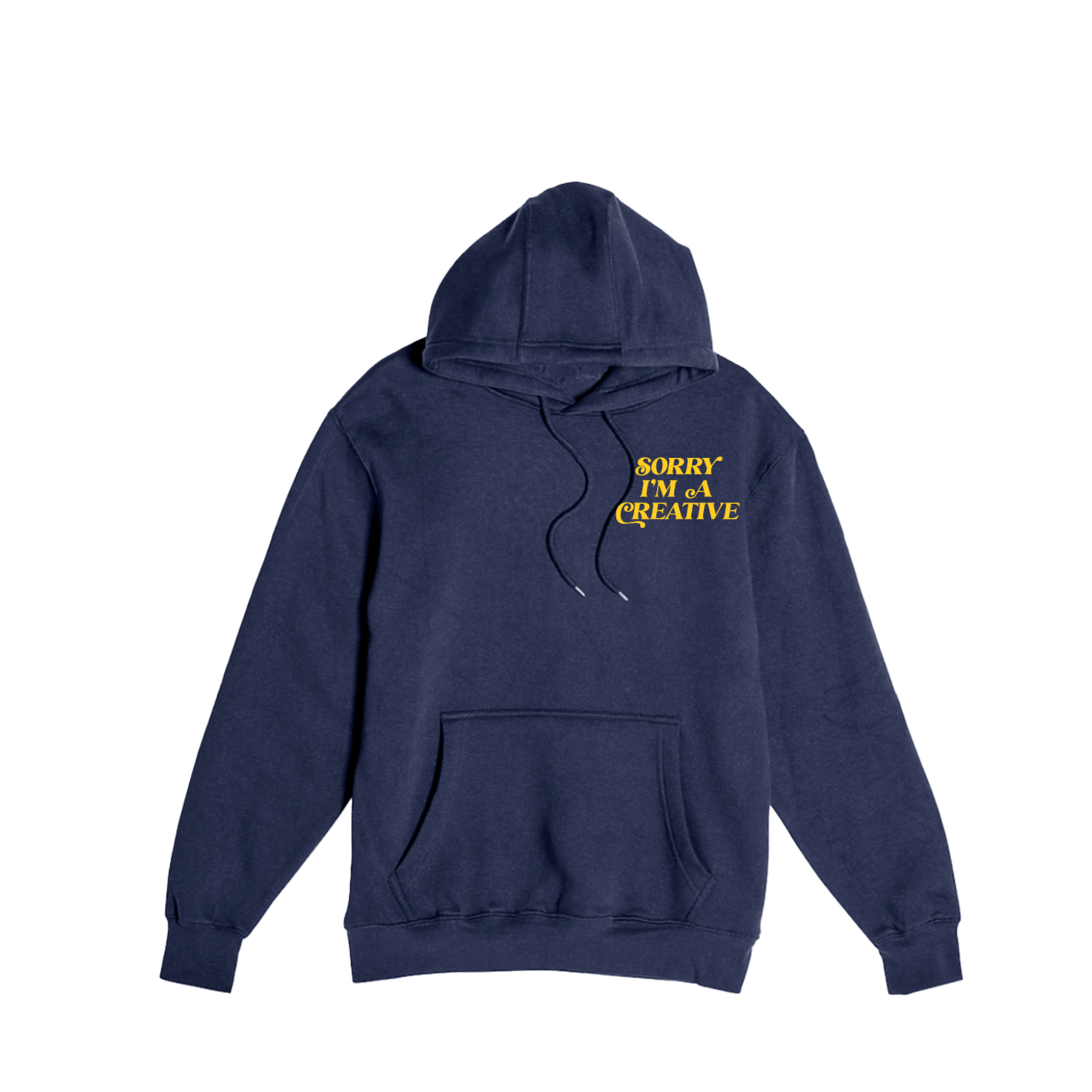 Sorry I'm A Creative - Hoodie (Navy + Yellow)