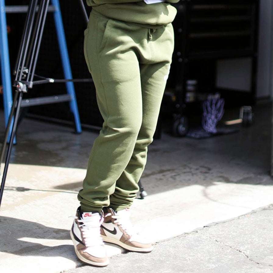 "Sorry I'm A Creative" Puff Print Joggers (GREEN) - For The Crew Clothing