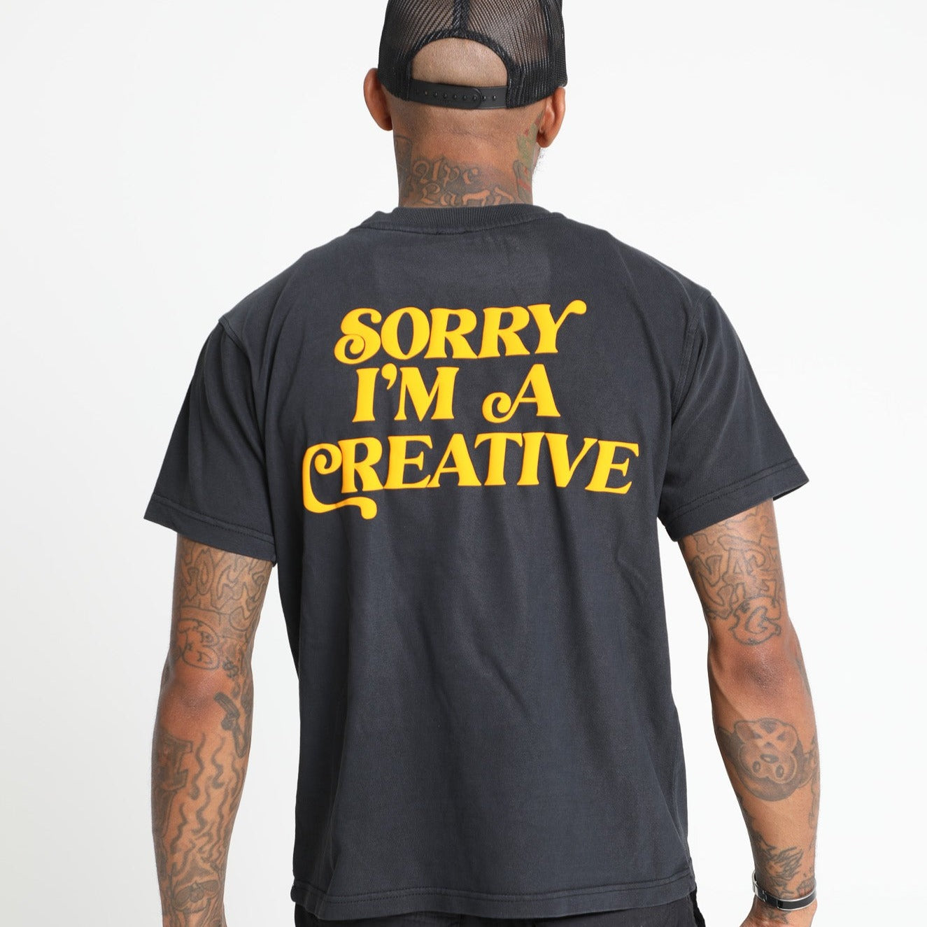 Sorry I'm A Creative - T-Shirt (Black + Yellow)