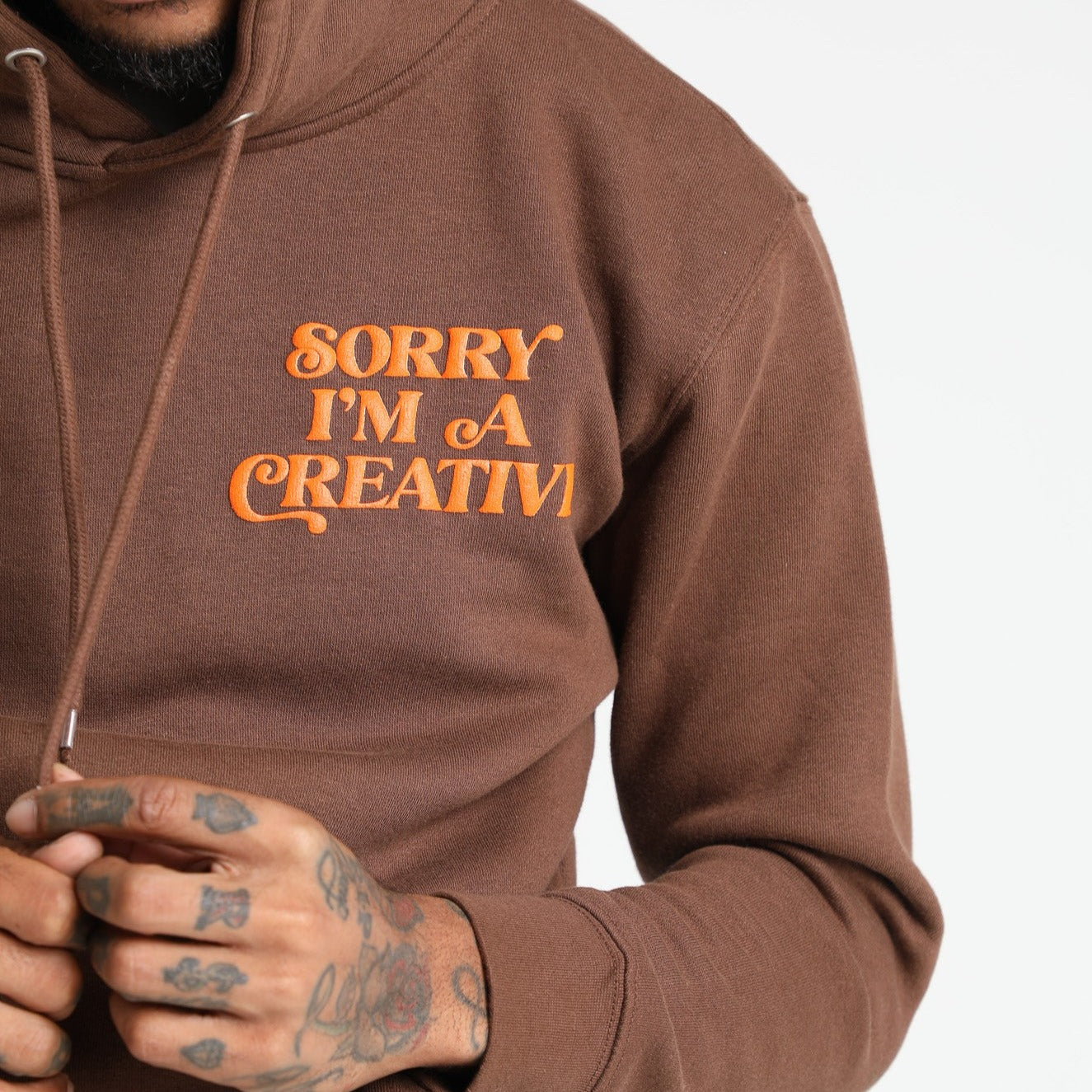 Sorry I'm A Creative - Sweatsuit (Brown + Orange)