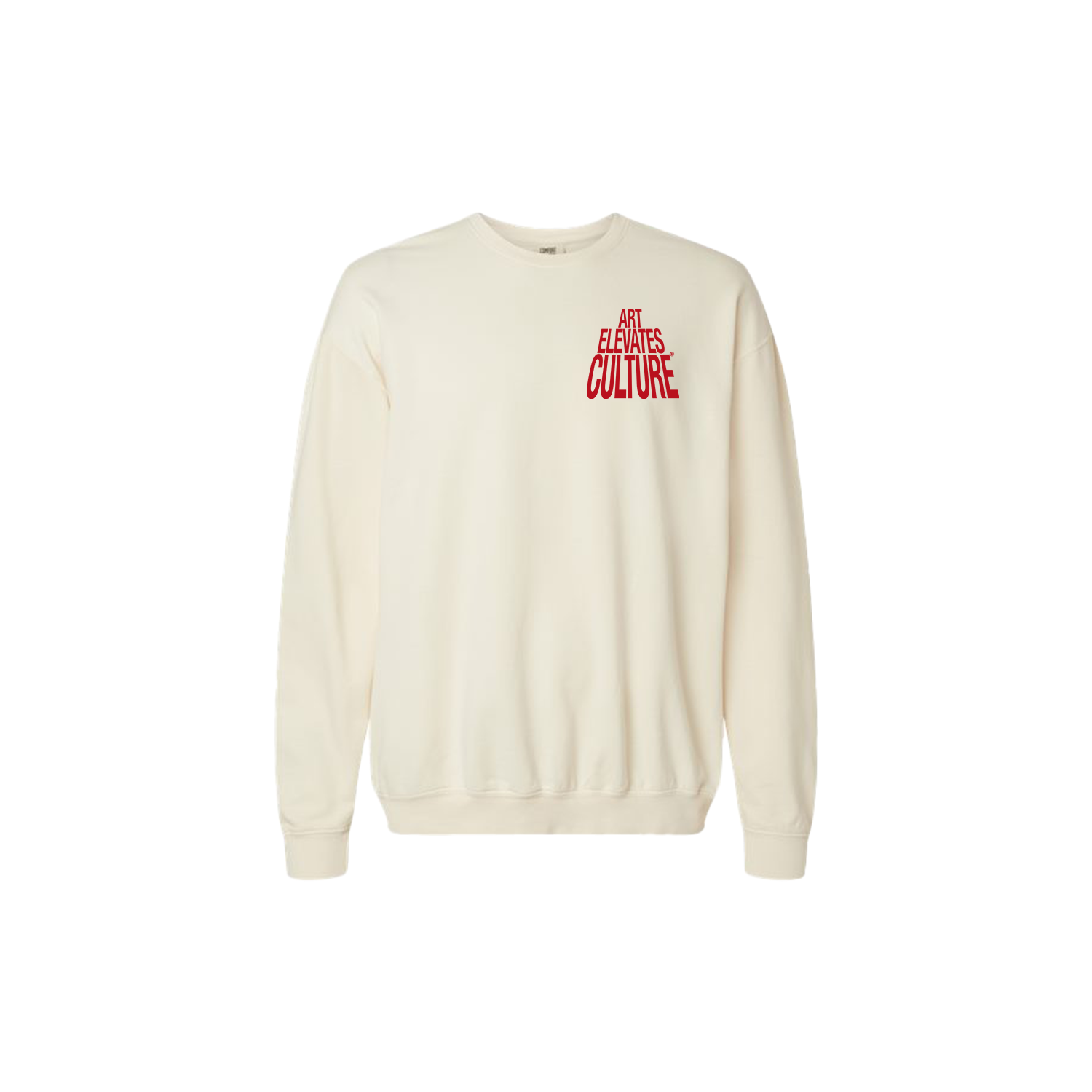 Art Elevates Culture - Crewneck Sweater (Cream + Red)