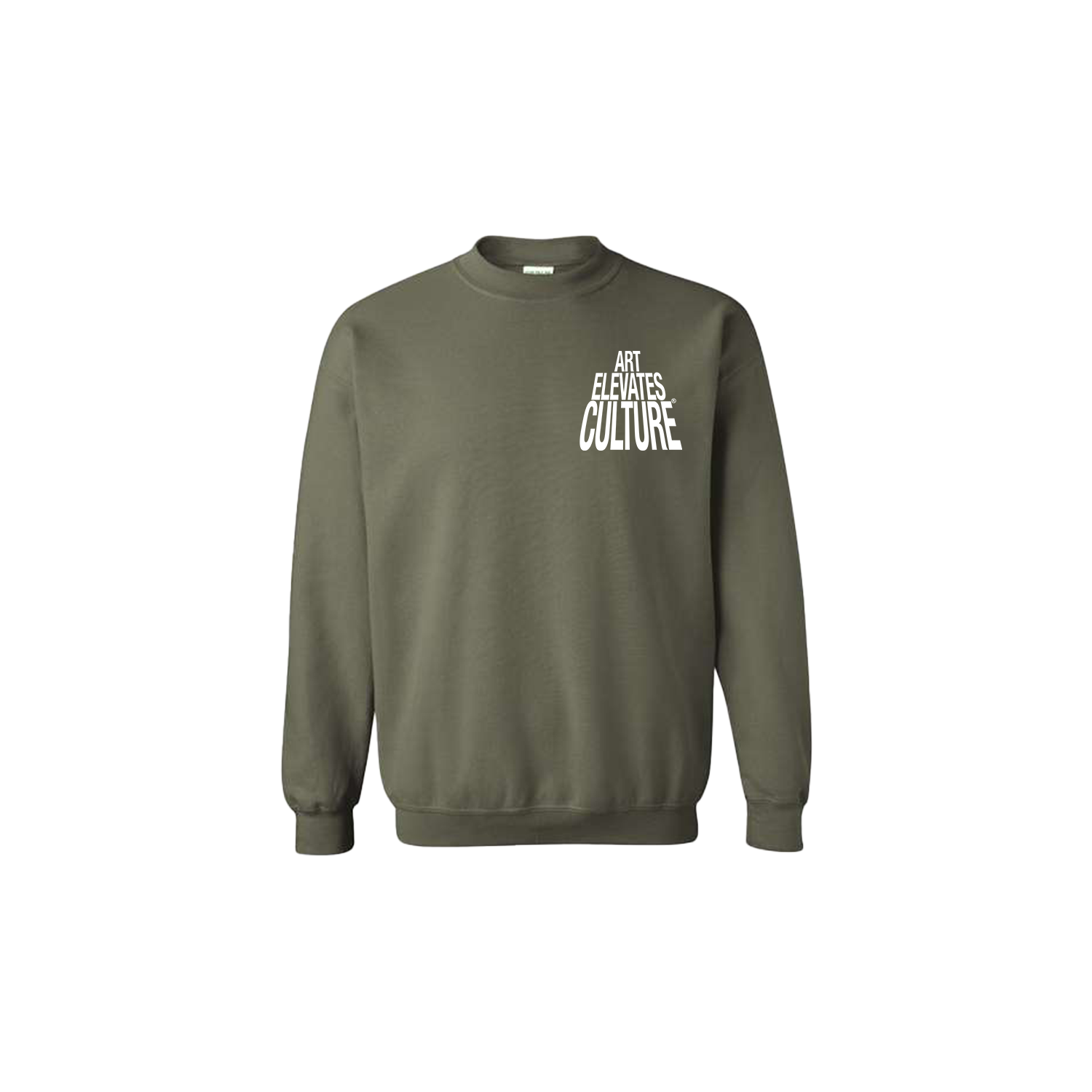 Art Elevates Culture - Crewneck Sweater (Green + White)