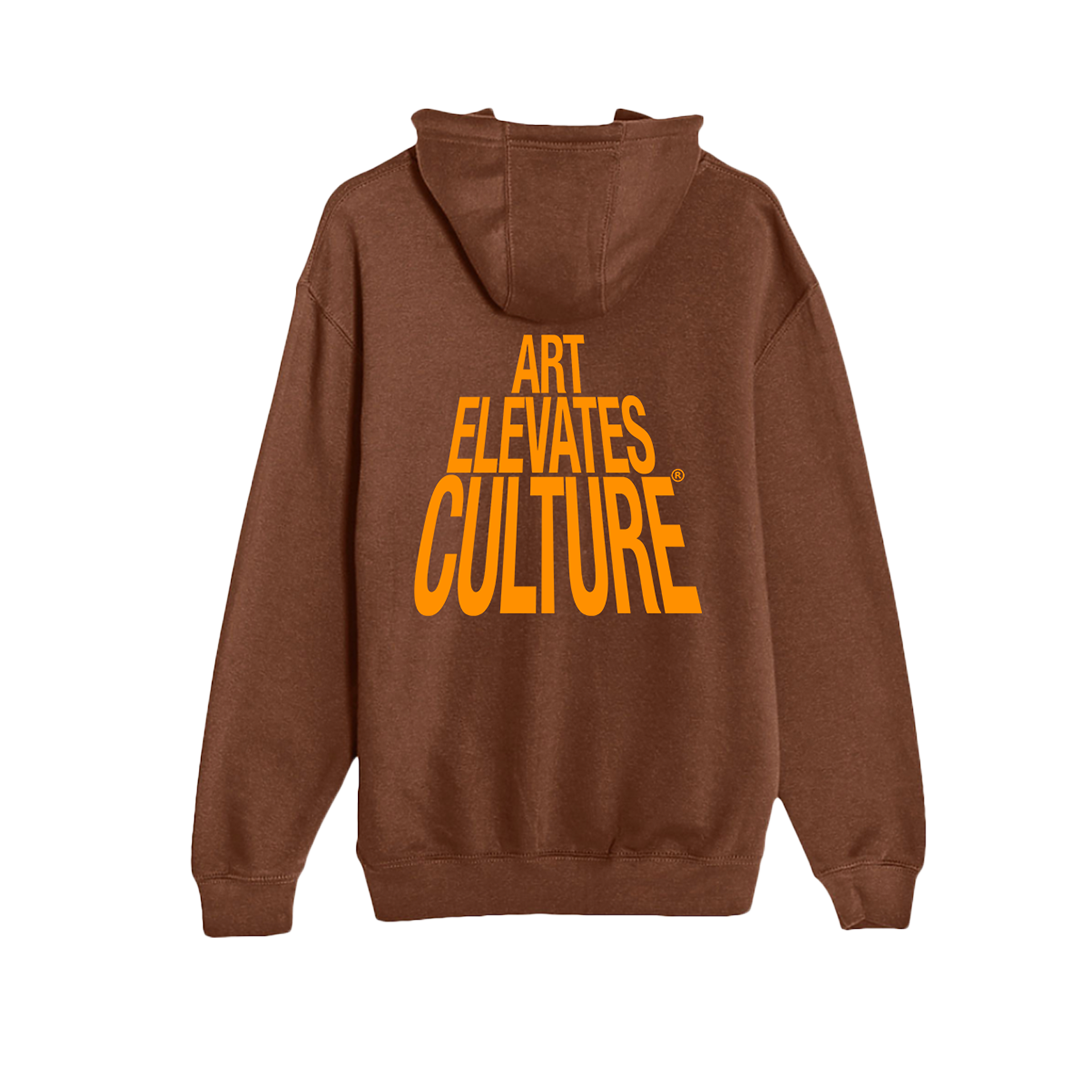 Art Elevates Culture - Hoodie (Brown + Orange)