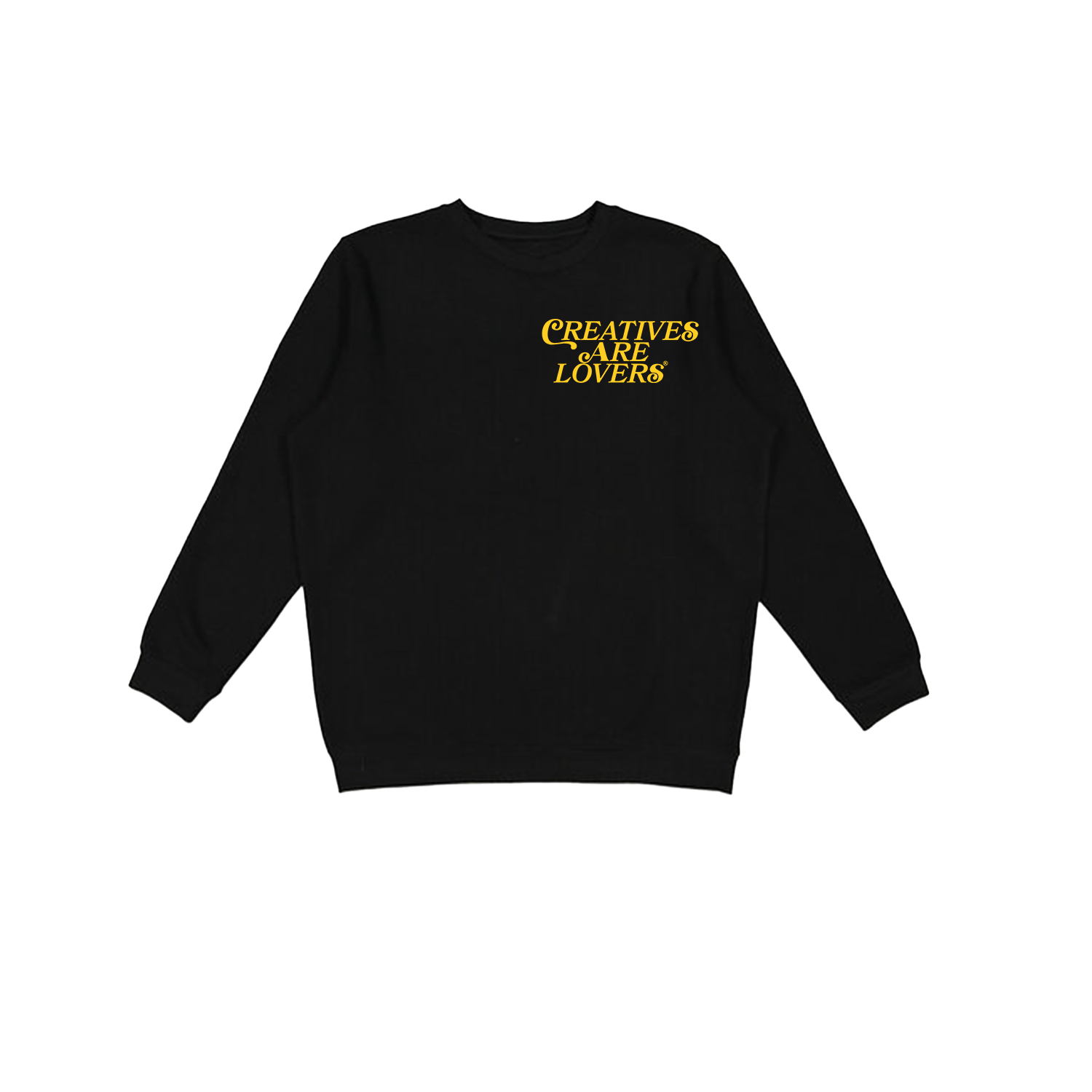 Creatives Are Lovers - Crewneck Sweater (Black + Yellow)