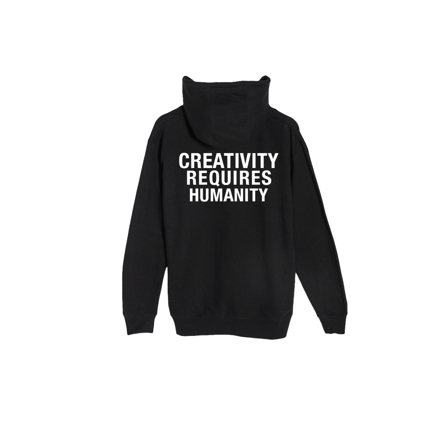 Creativity Requires Humanity - Hoodie (Black + White)