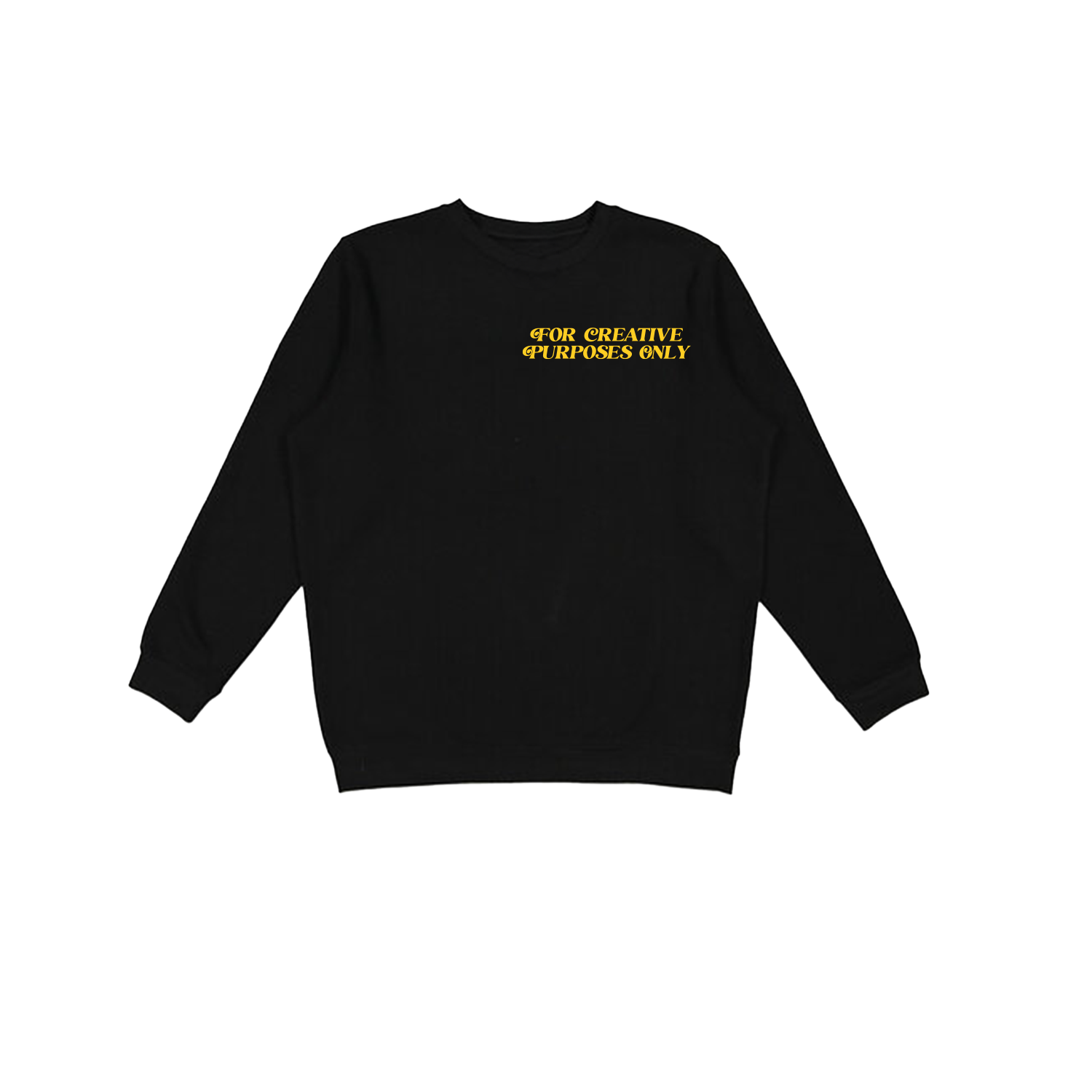 For Creative Purposes Only - Crewneck Sweater (Black + Yellow)