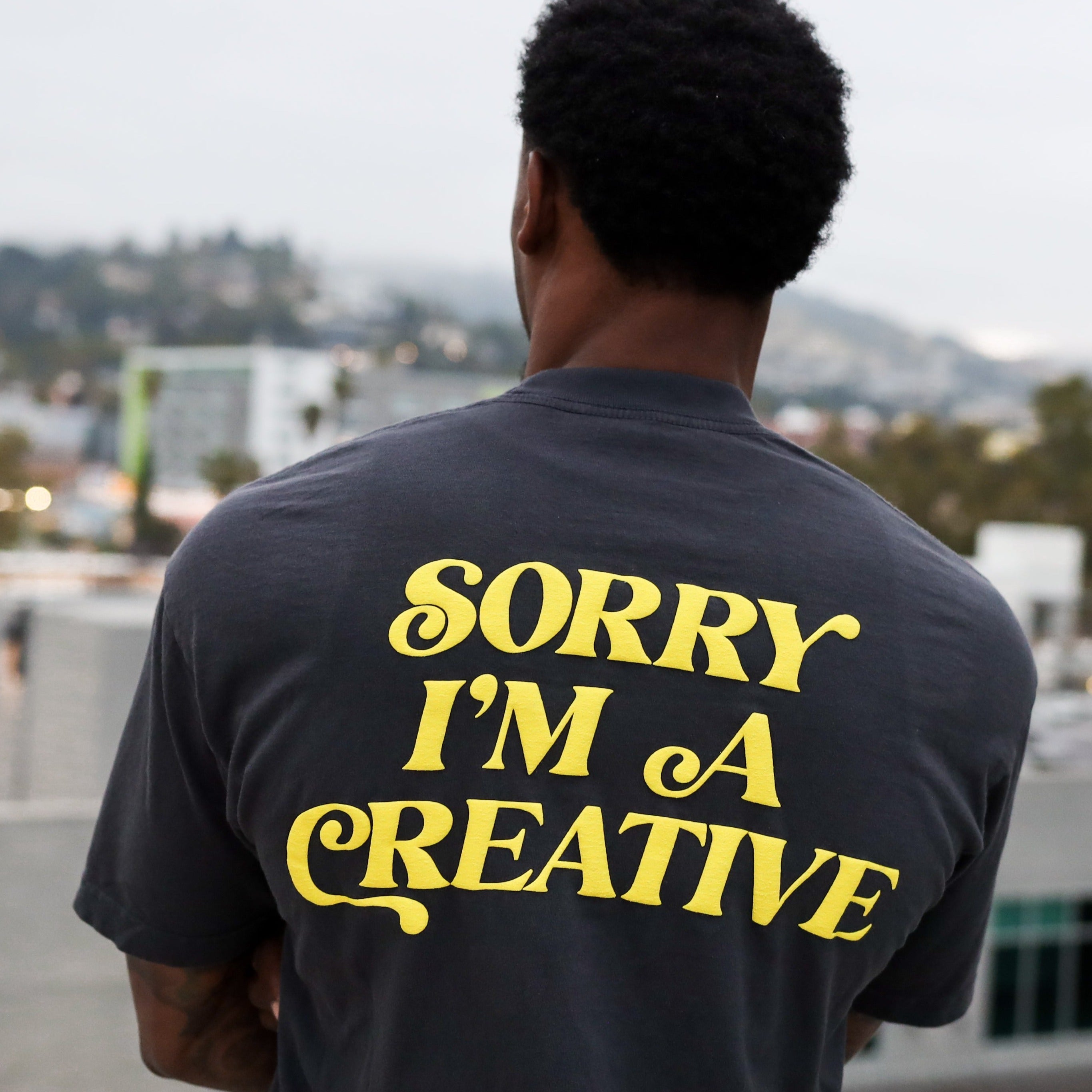 Sorry I'm A Creative - T-Shirt (Black + Yellow)