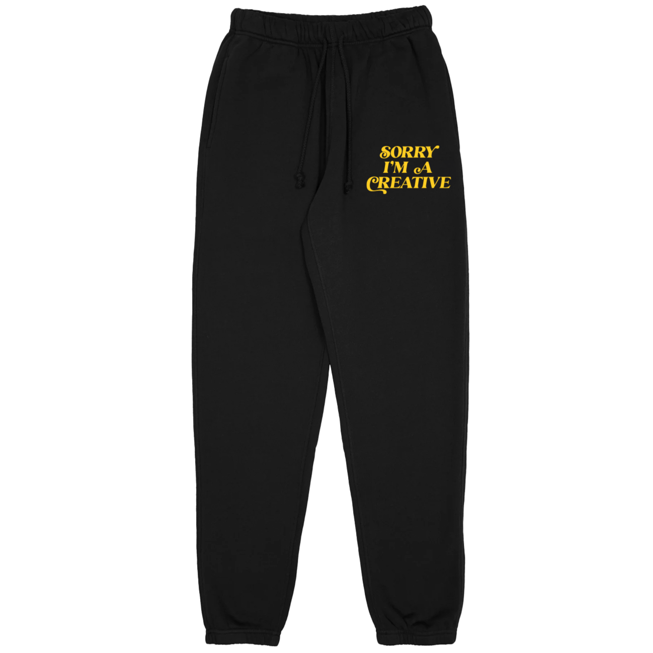 Sorry I'm A Creative - Joggers (Black + Yellow)