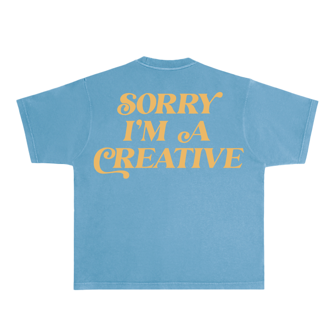 Sorry I'm A Creative - T-Shirt (Blue + Beige)