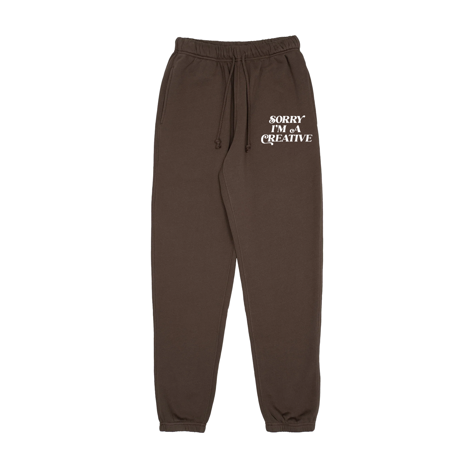 Sorry I'm A Creative - Joggers (Brown + White)